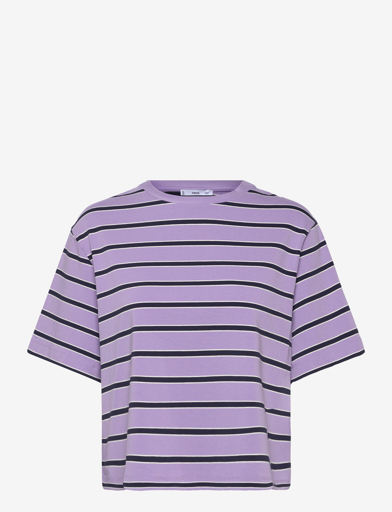 Mango - Striped oversized t-shirt - sügisesed riided - lt-pastel purple - 1
