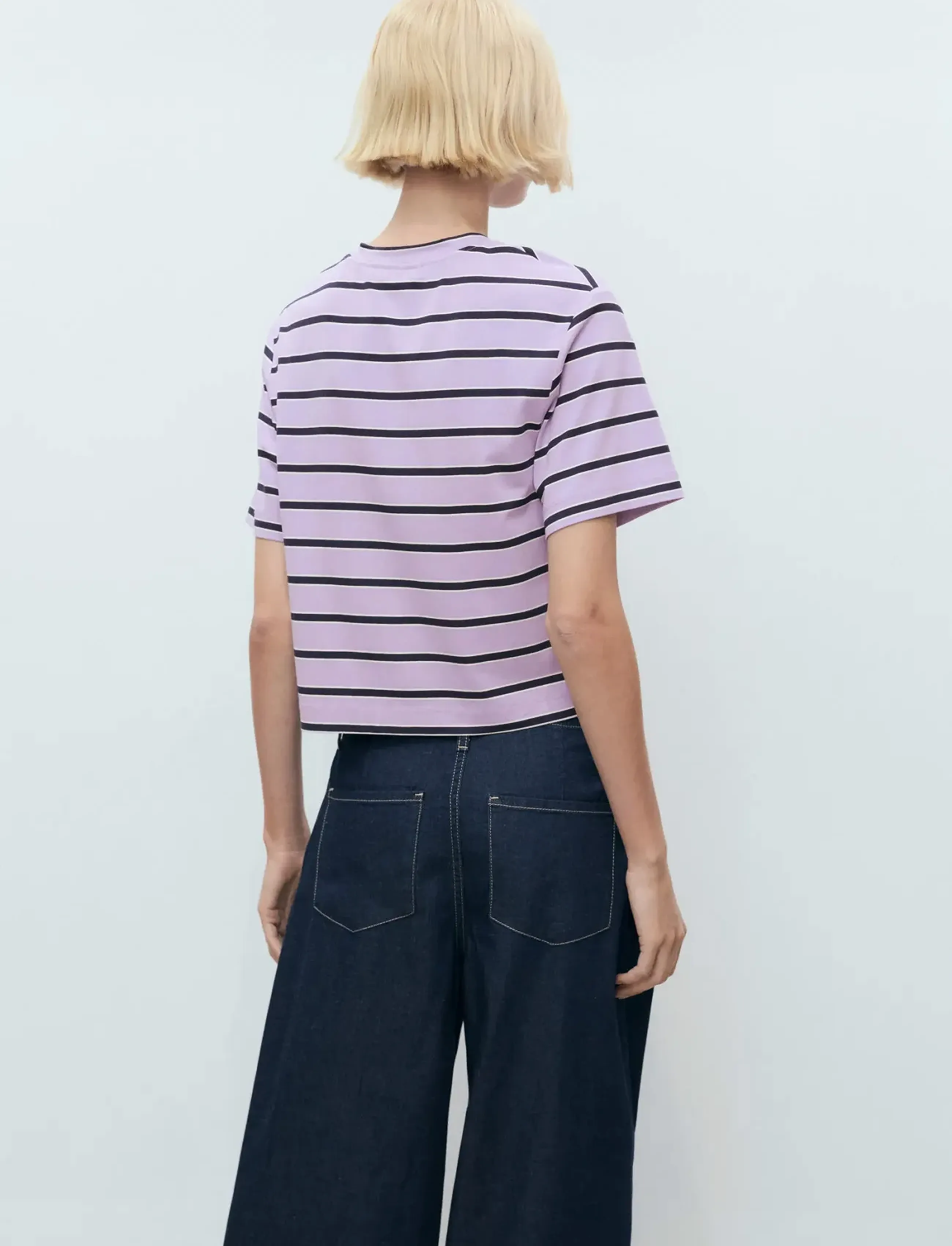 Mango - Striped oversized t-shirt - lt-pastel purple - 3