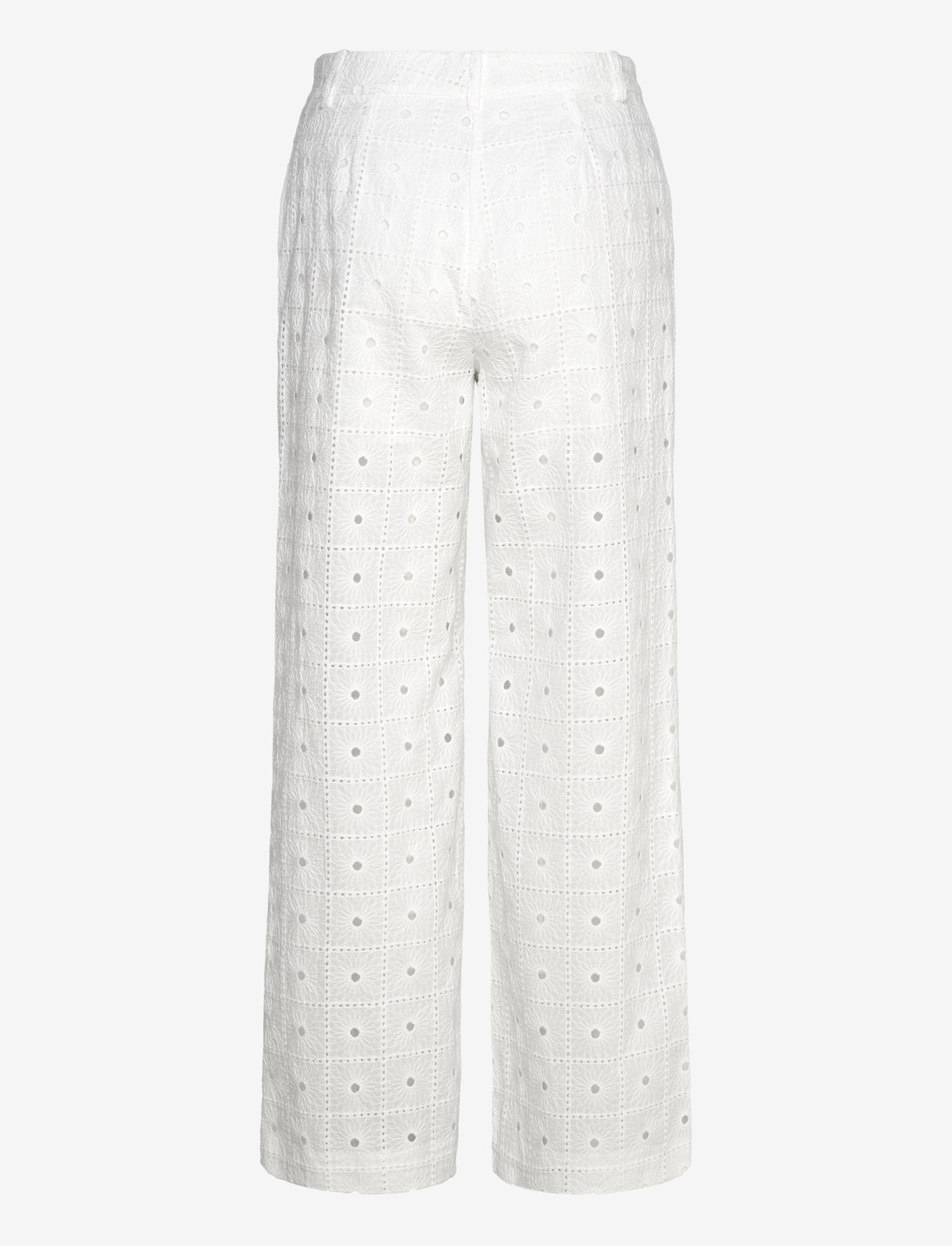 Mango - Straight-fit embroidered cotton trousers - straight leg hosen - white - 2