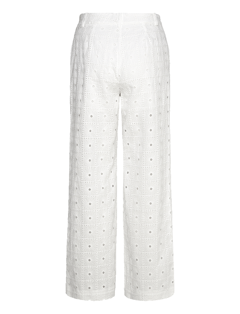 Mango - Straight-fit embroidered cotton trousers - straight leg hosen - white - 2