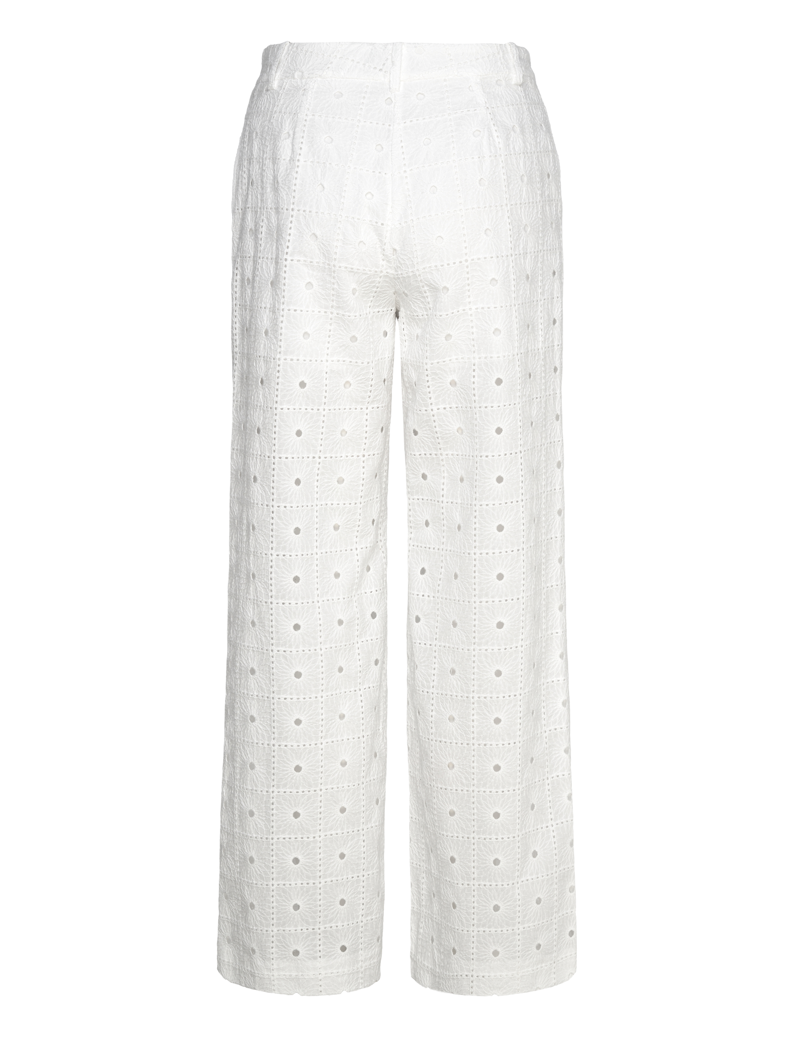 Mango - Straight-fit embroidered cotton trousers - bukser med lige ben - white - 2