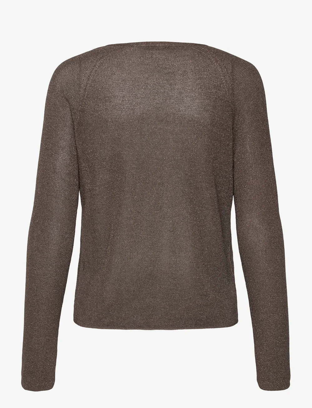 Mango - V-neck lurex sweater - långärmade toppar - dark brown - 2