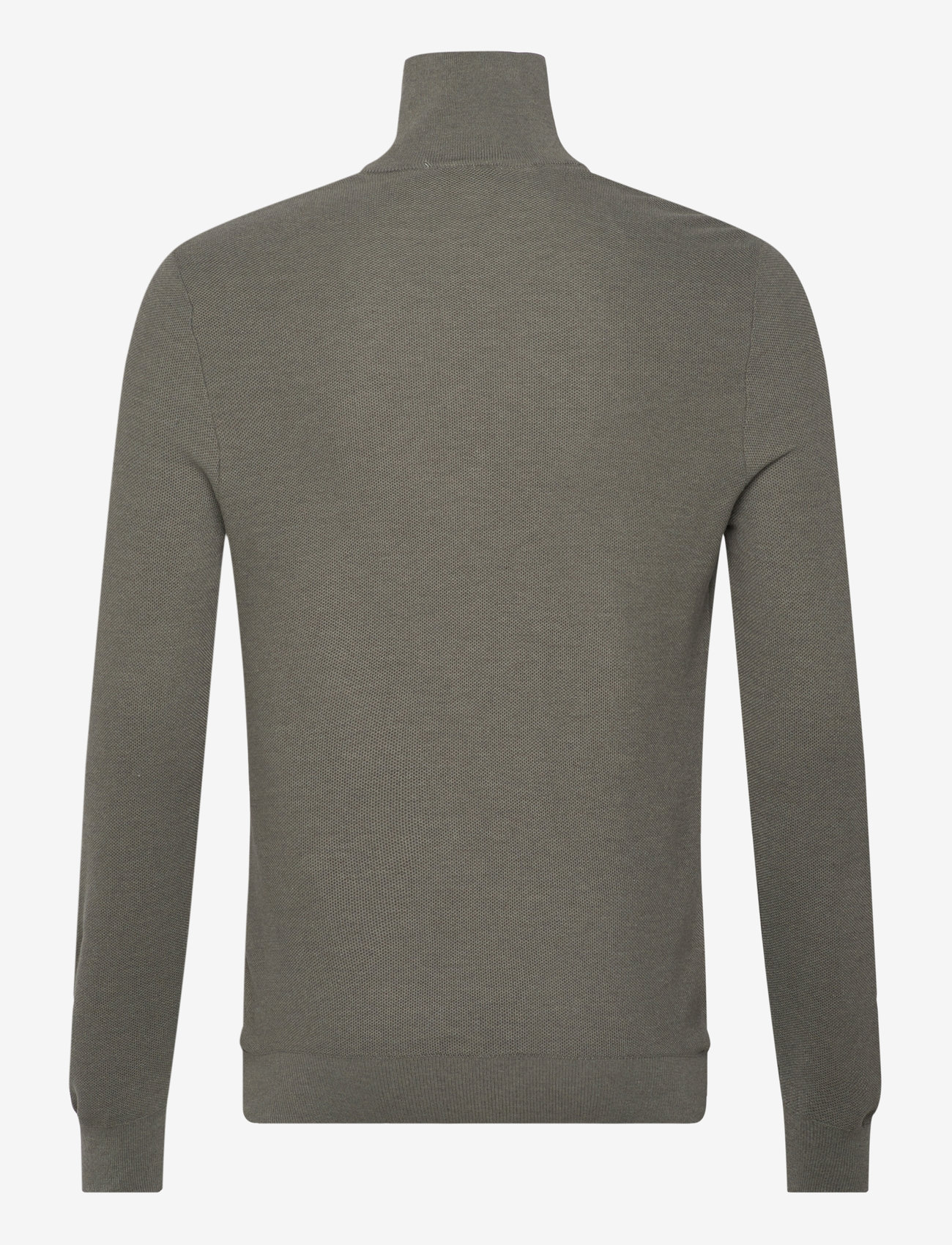 Mango - Microstructure sweater with zipper collar - efterårstøj - dark green - 1