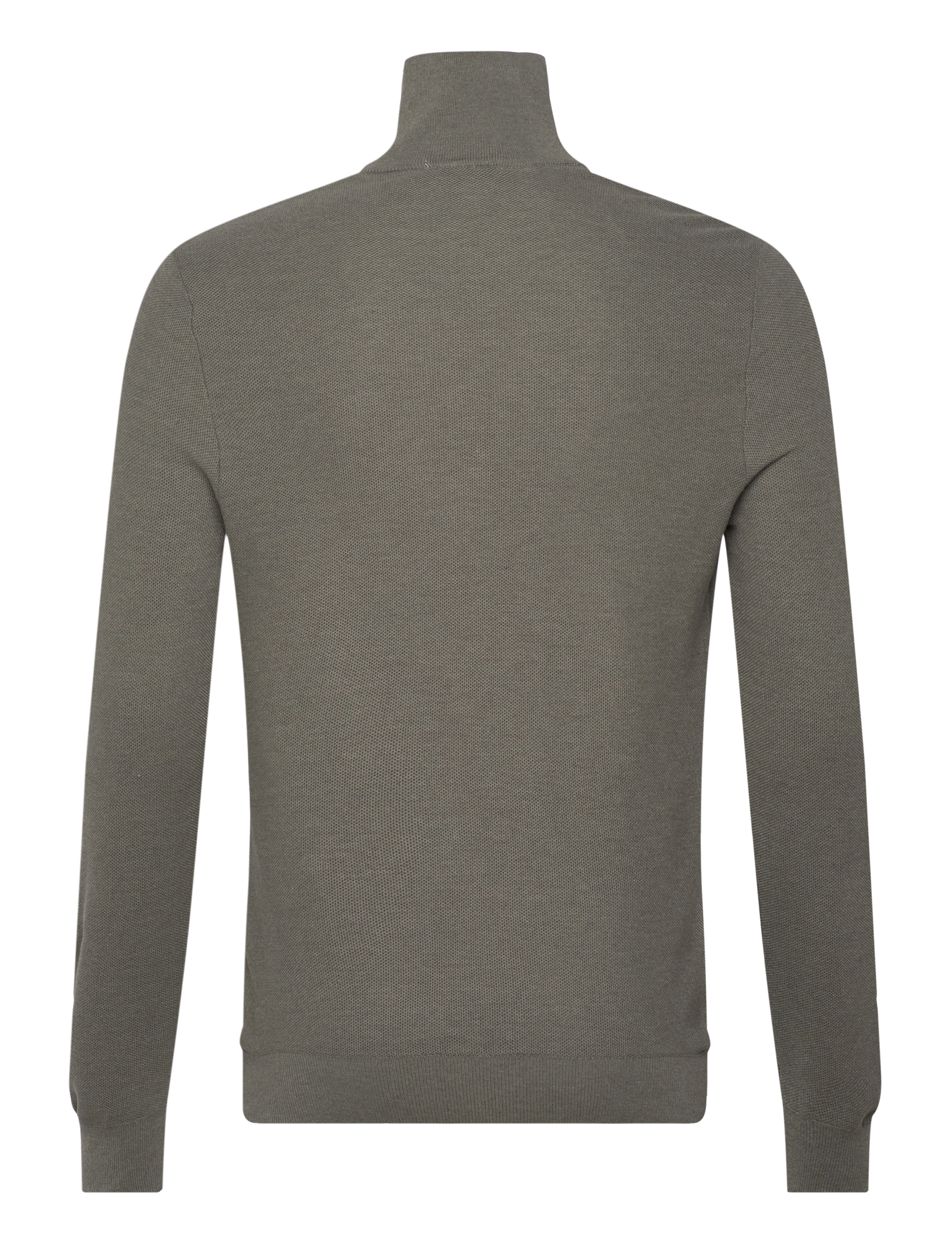 Mango - Microstructure sweater with zipper collar - laveste priser - dark green - 1