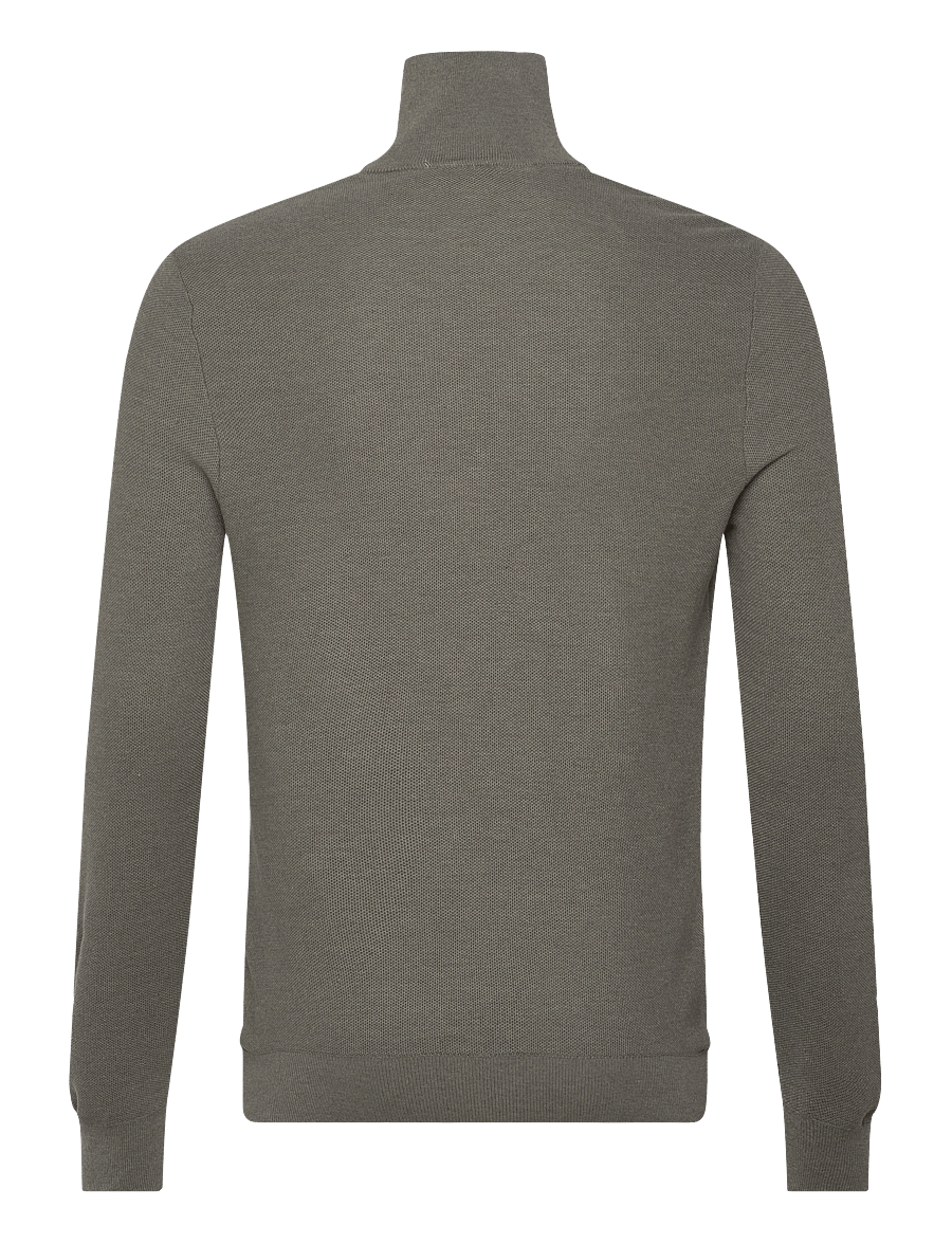 Mango - Microstructure sweater with zipper collar - pullover mit halbem reißverschluss - dark green - 1