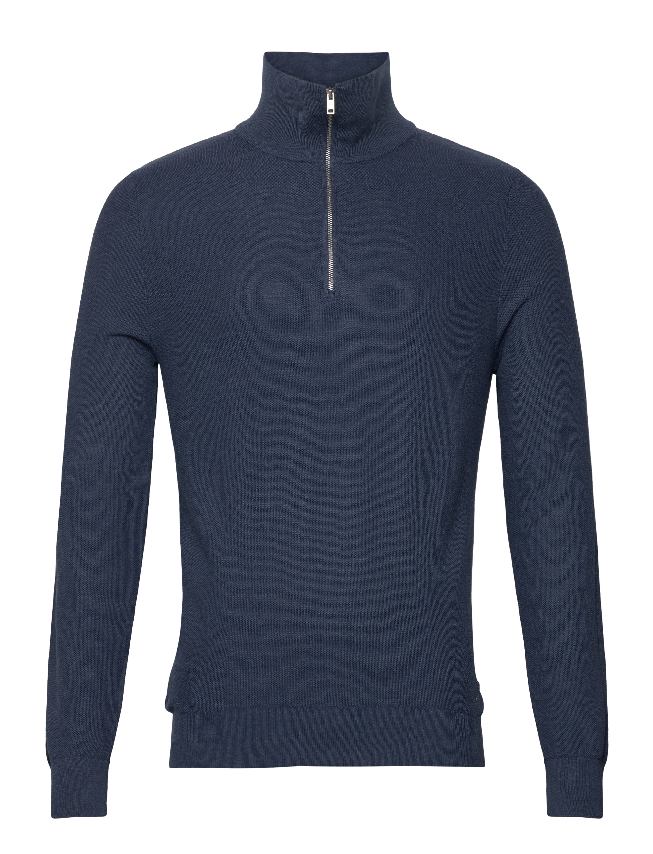 MANGO Microstructure Pullover With Zipper Collar Navy - S - Herren