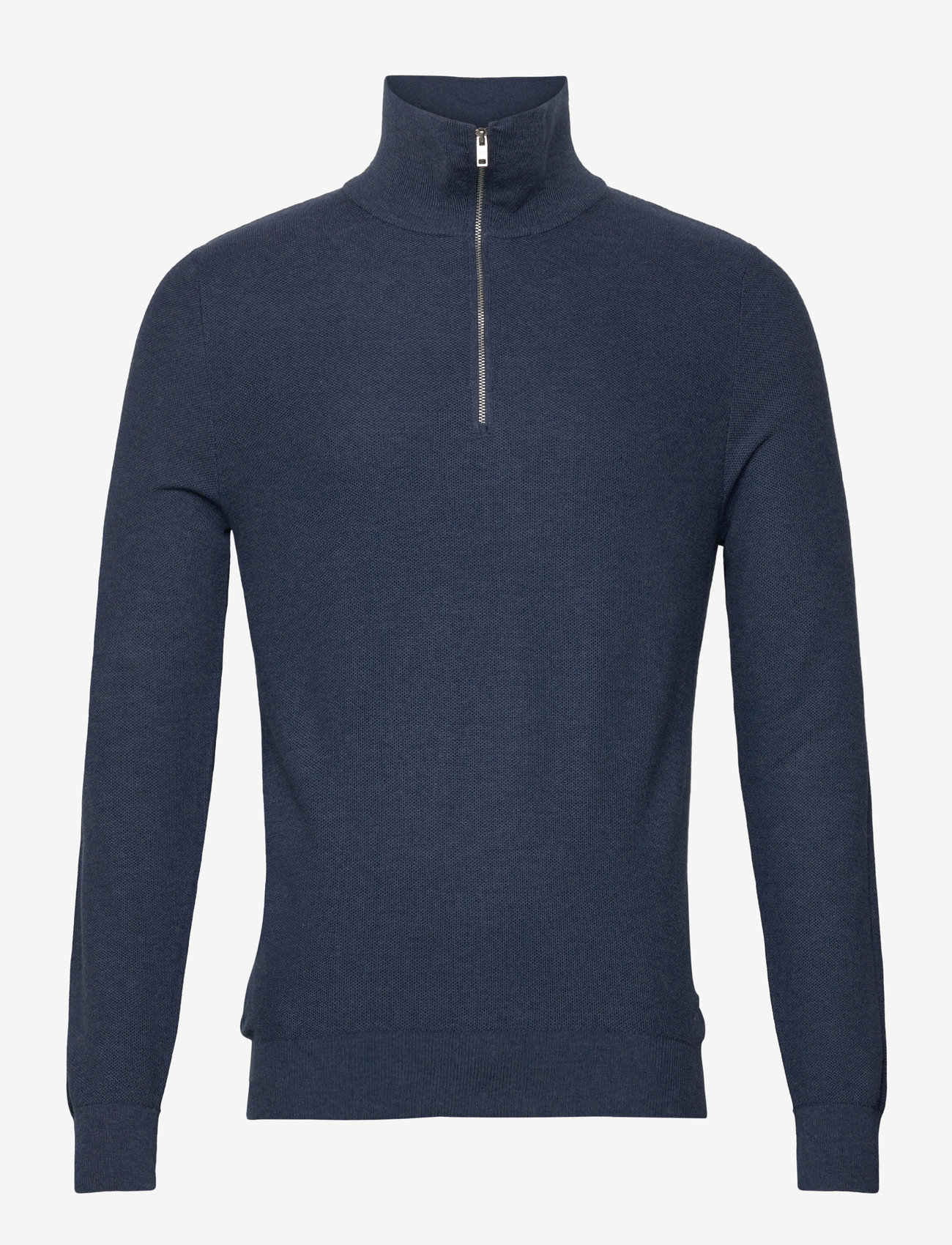 Mango - Microstructure sweater with zipper collar - halfzip strik - medium blue - 0