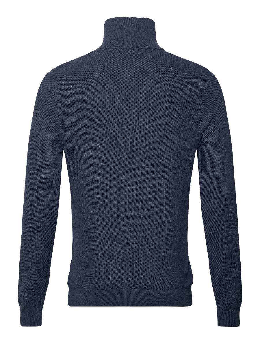 Mango - Microstructure sweater with zipper collar - pullover mit halbem reißverschluss - medium blue - 1