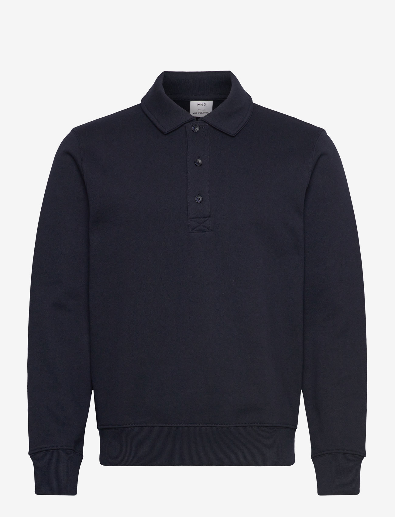 Mango - Brushed regular-fit polo sweatshirt - long-sleeved polos - navy - 0