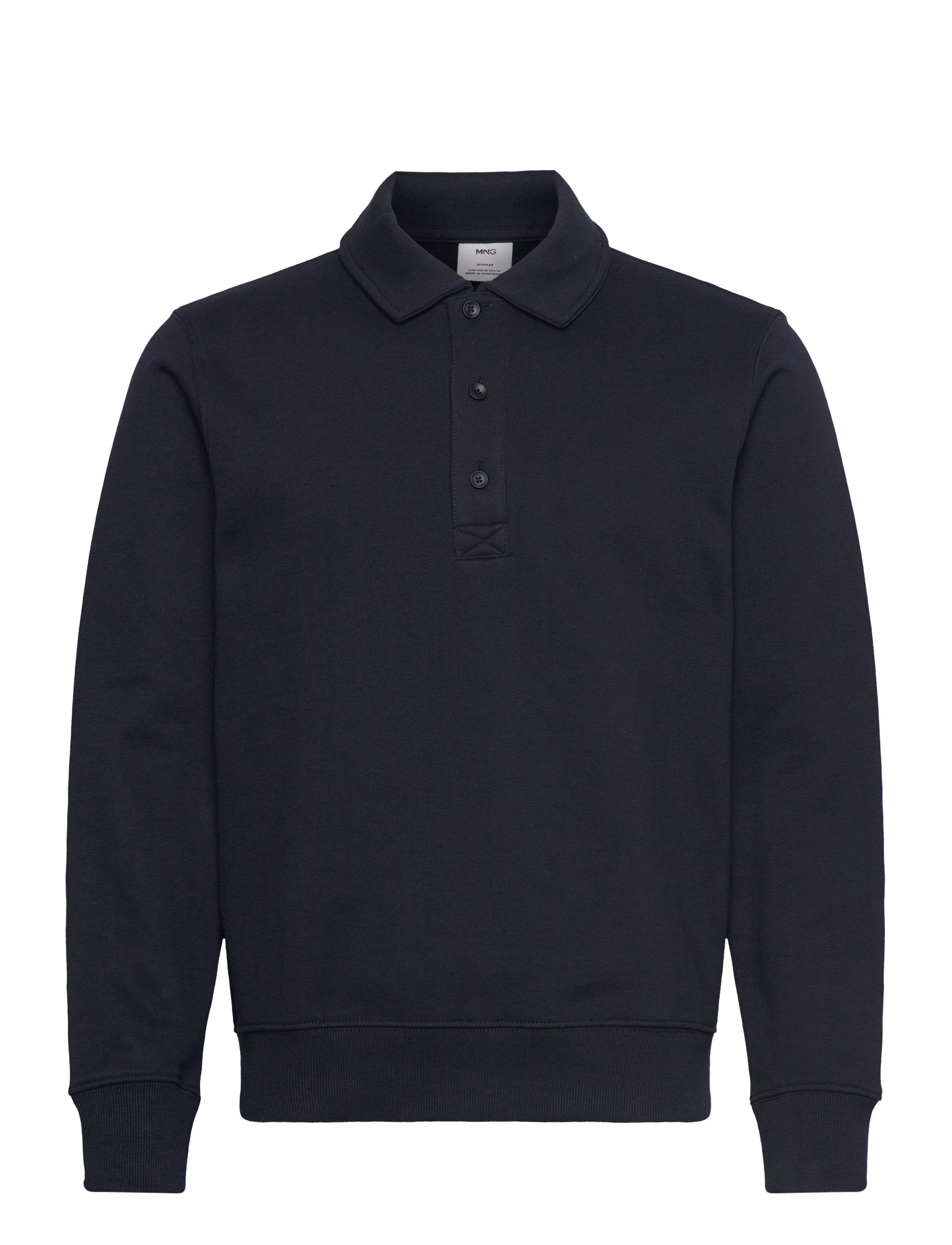 Mango Brushed regular-fit polo sweatshirt - Riided - NAVY / navy