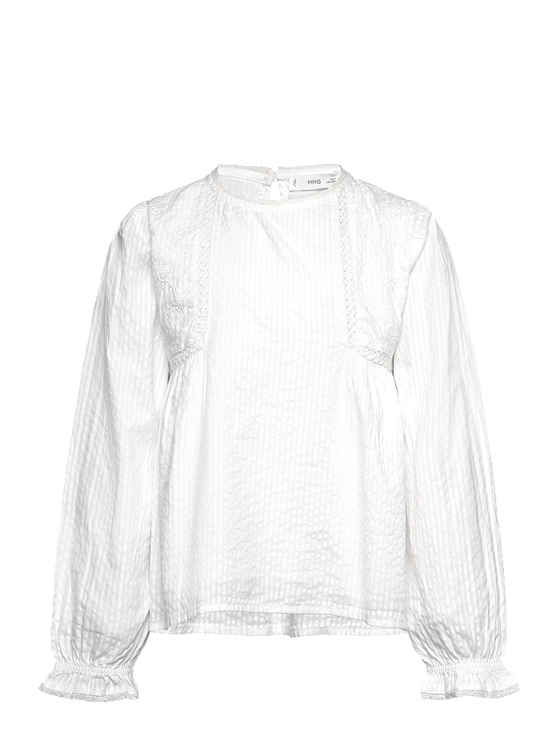 Mango - Embroidered details blouse - blusen & tuniken - natural white - 0