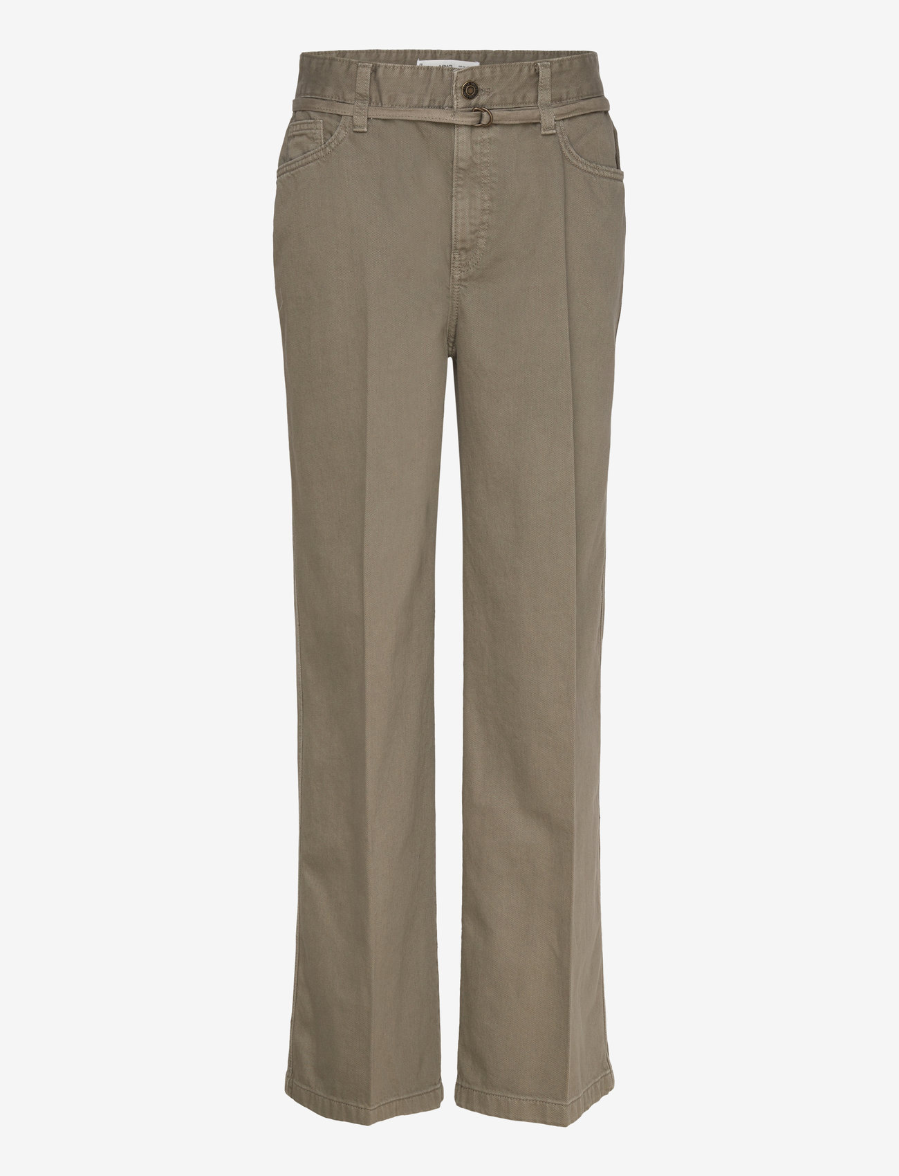 Mango - Wide leg jeans with belt detail - laia säärega teksad - beige - khaki - 0