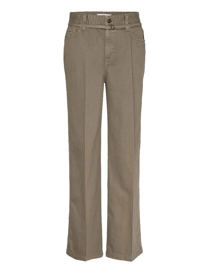 Mango - Wide leg jeans with belt detail - vida jeans - beige - khaki - 1