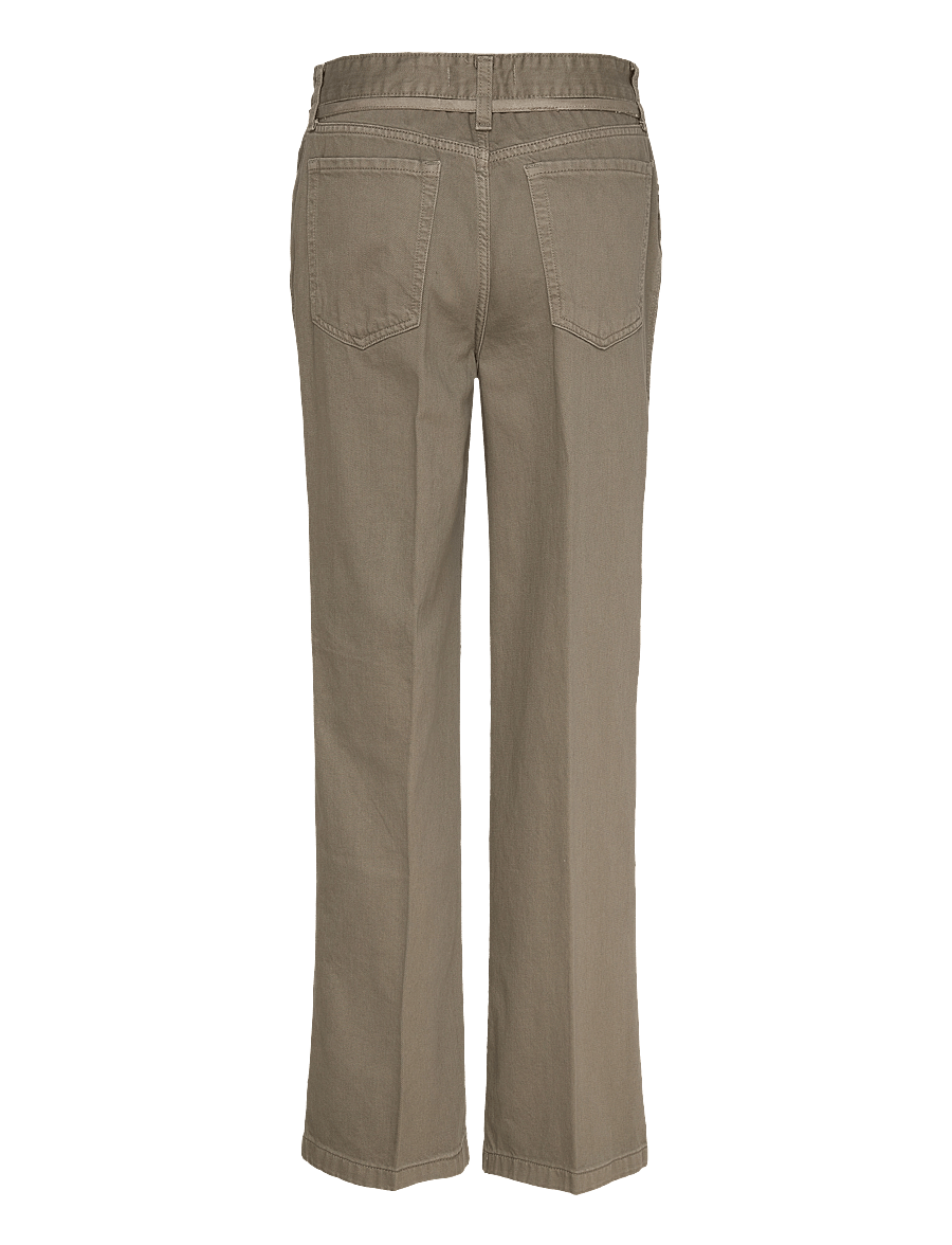 Mango - Wide leg jeans with belt detail - brede jeans - beige - khaki - 2