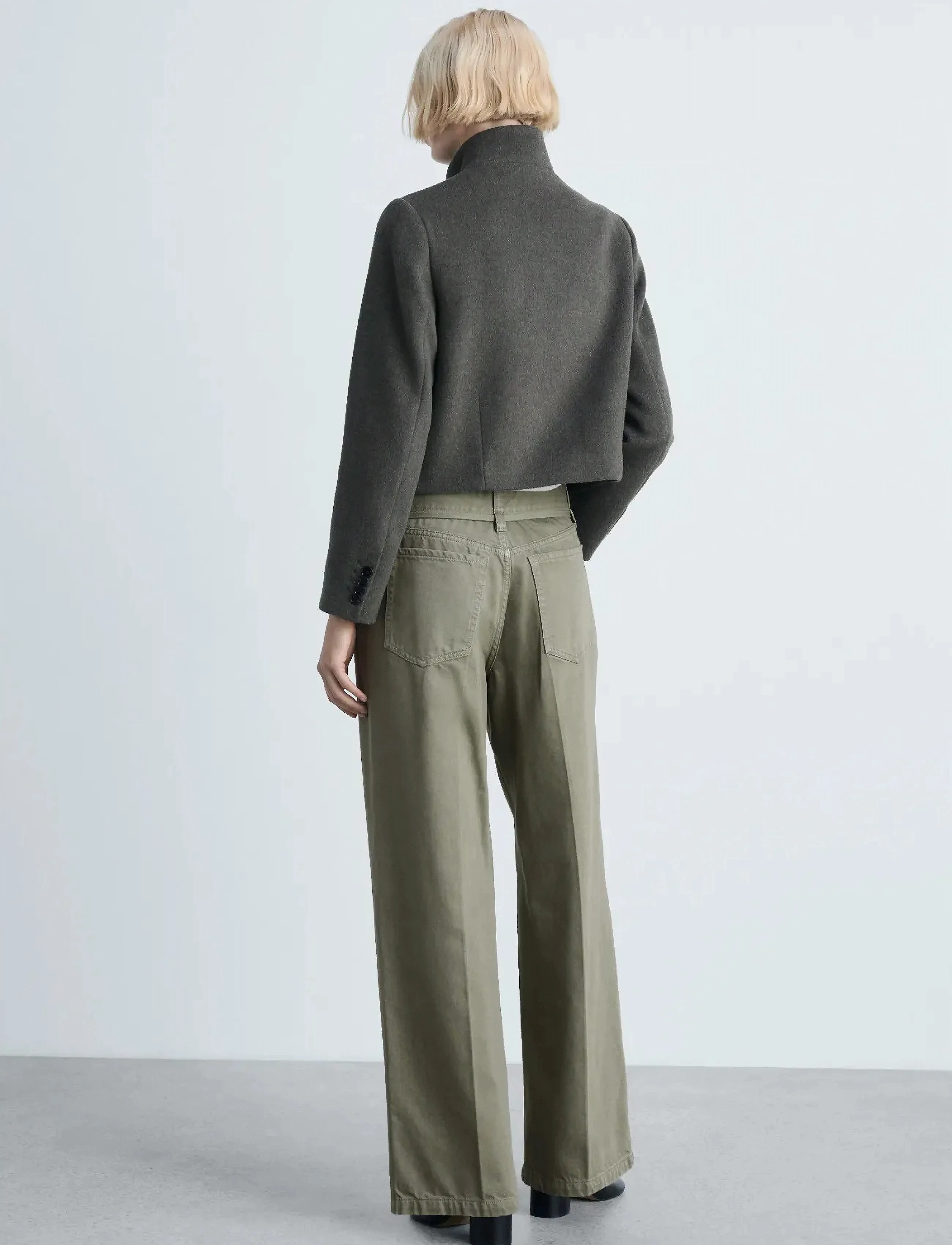 Mango - Wide leg jeans with belt detail - vida jeans - beige - khaki - 3