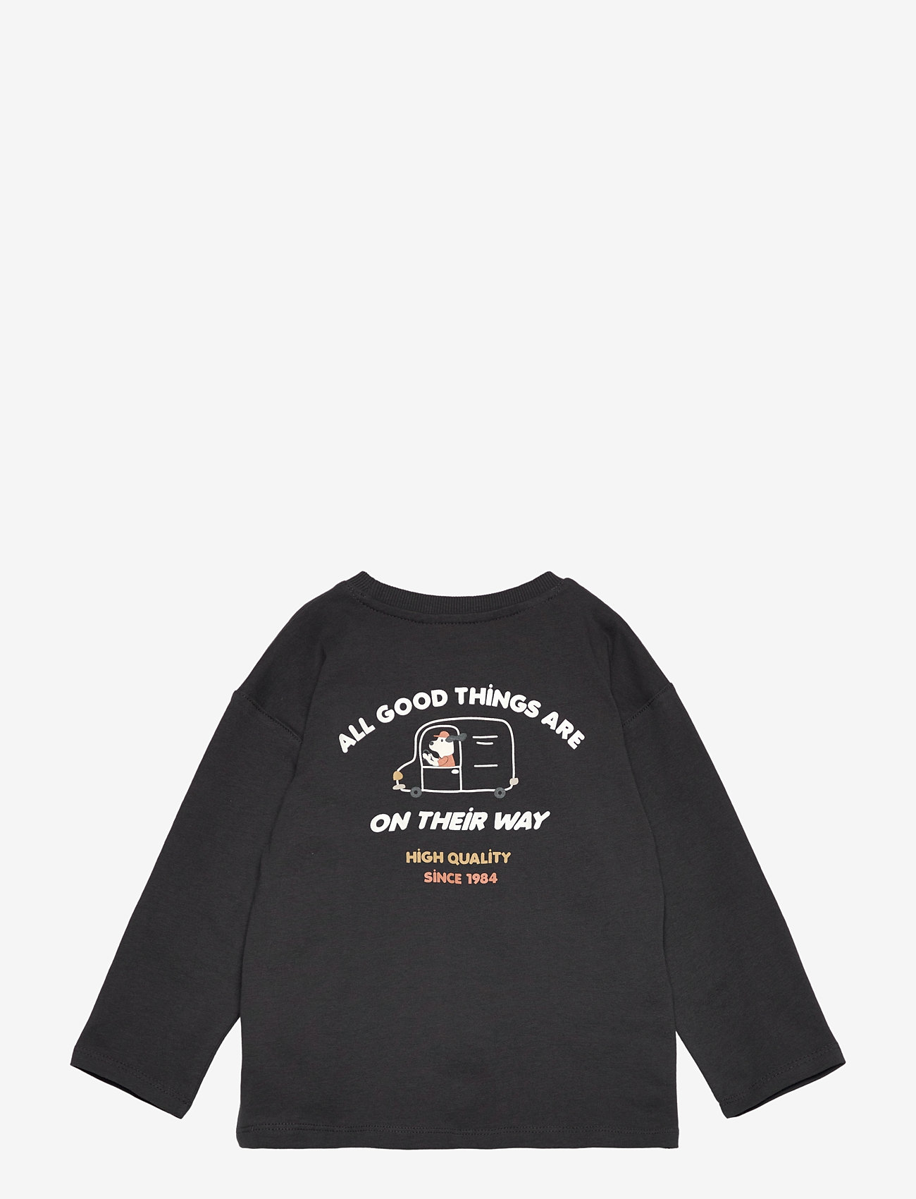 Mango - Printed cotton-blend t-shirt - efterårstøj - charcoal - 1