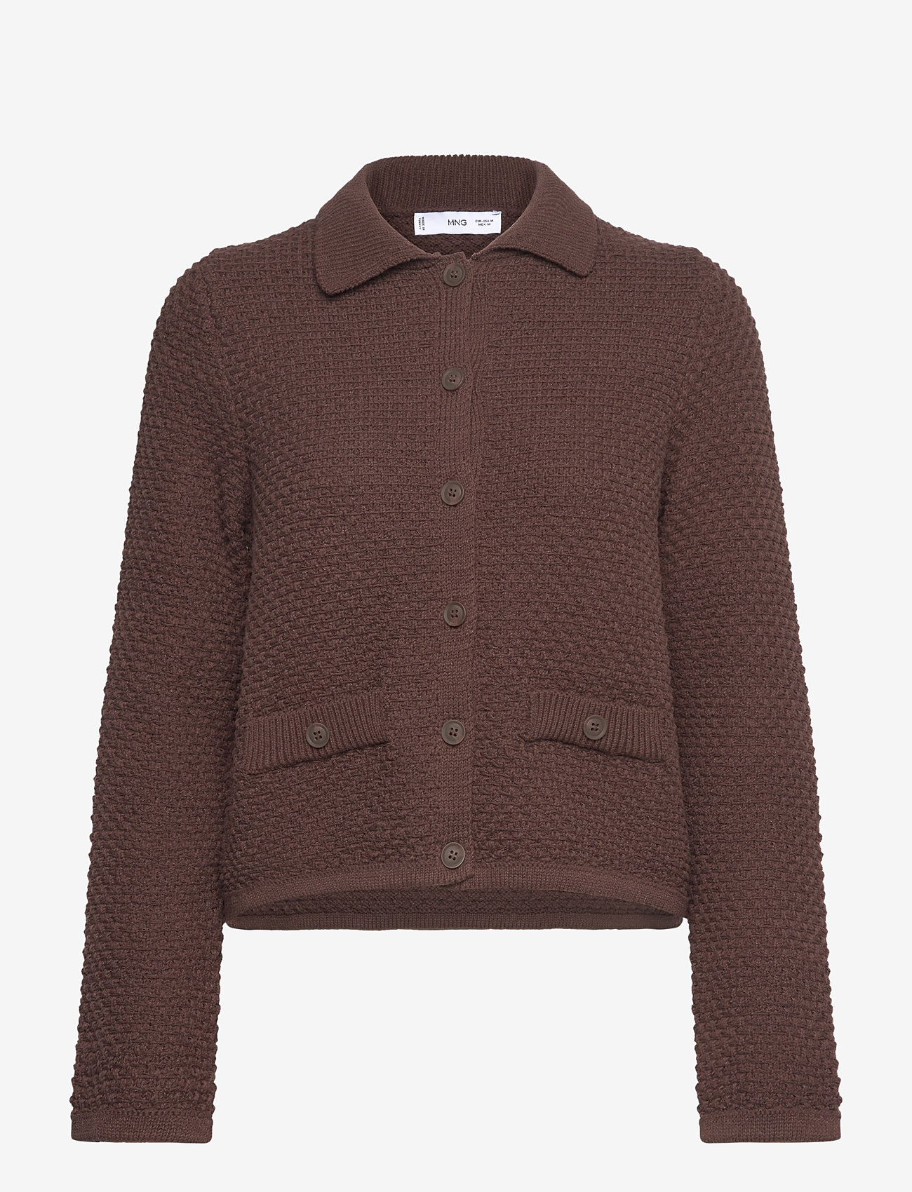 Mango - Polo-neck knitted jacket - brown - 0