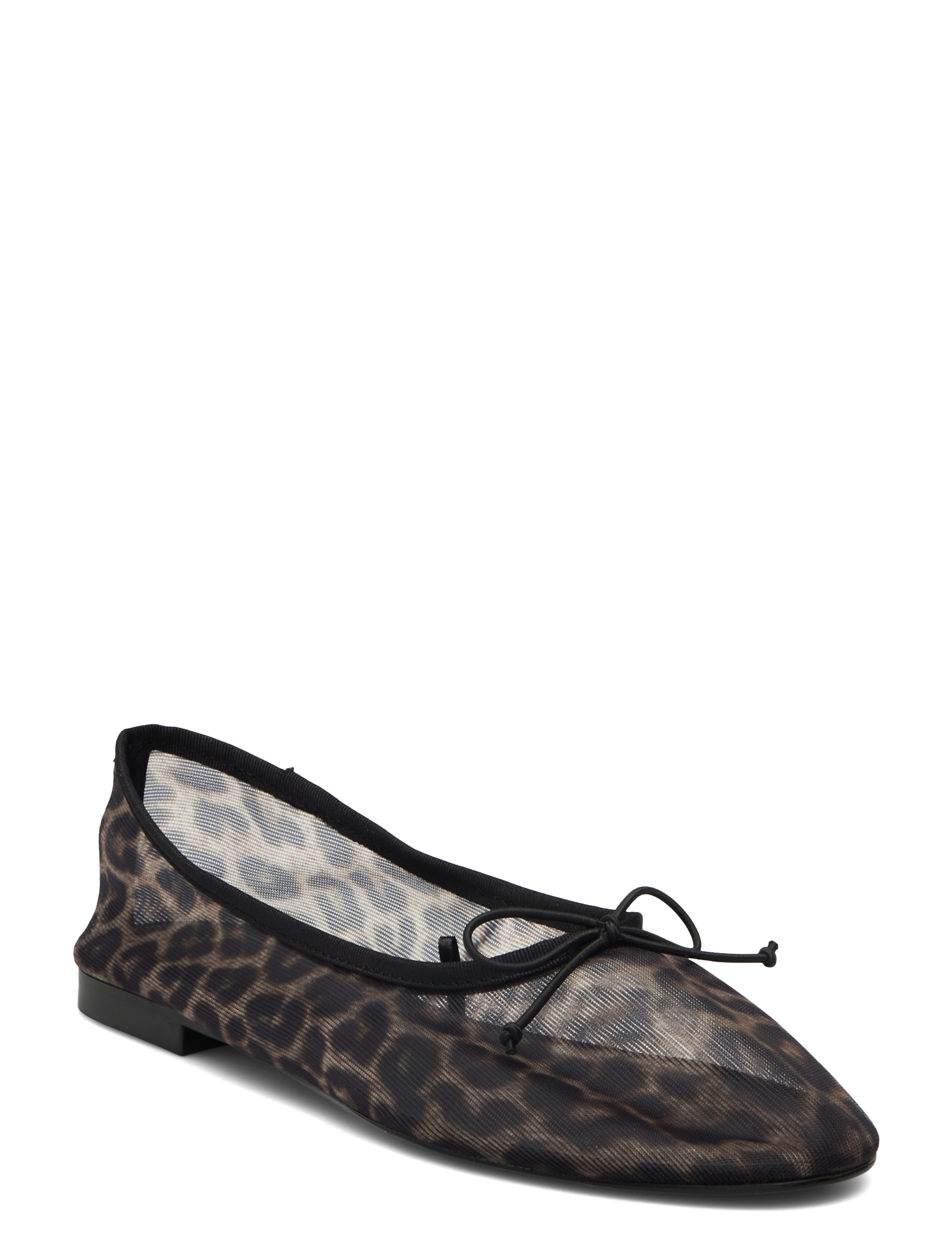 Mango - Animal-print mesh ballerina flats - black - 2