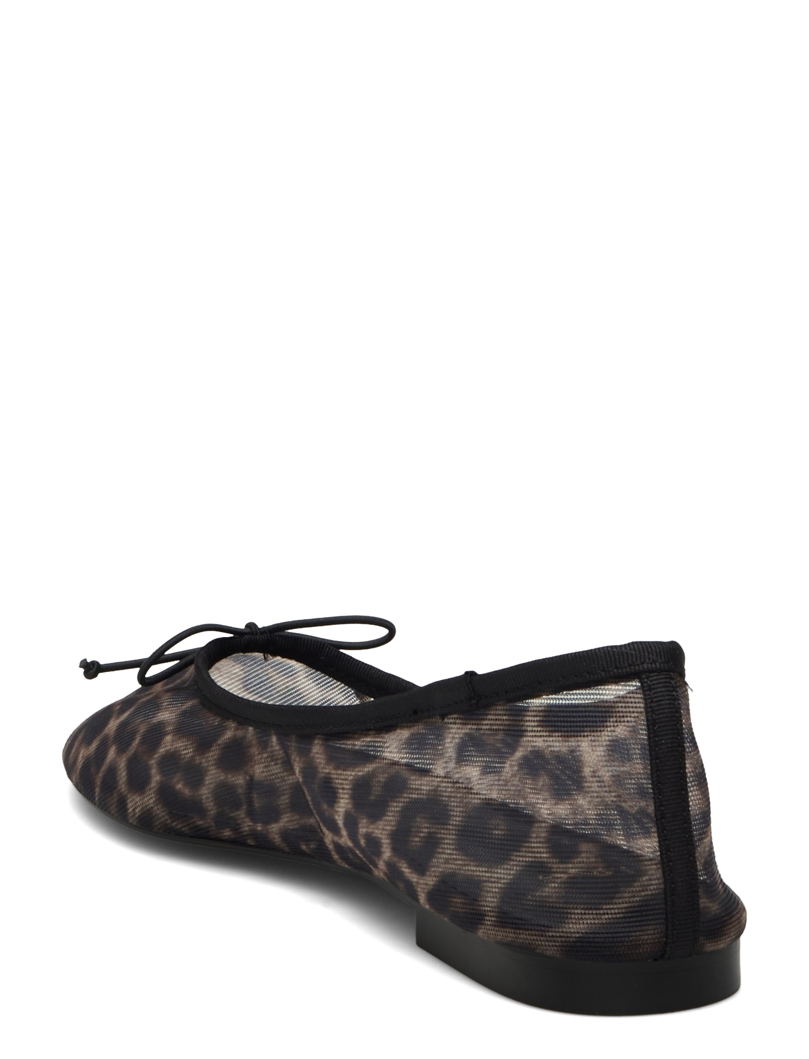 Mango - Animal-print mesh ballerina flats - black - 3