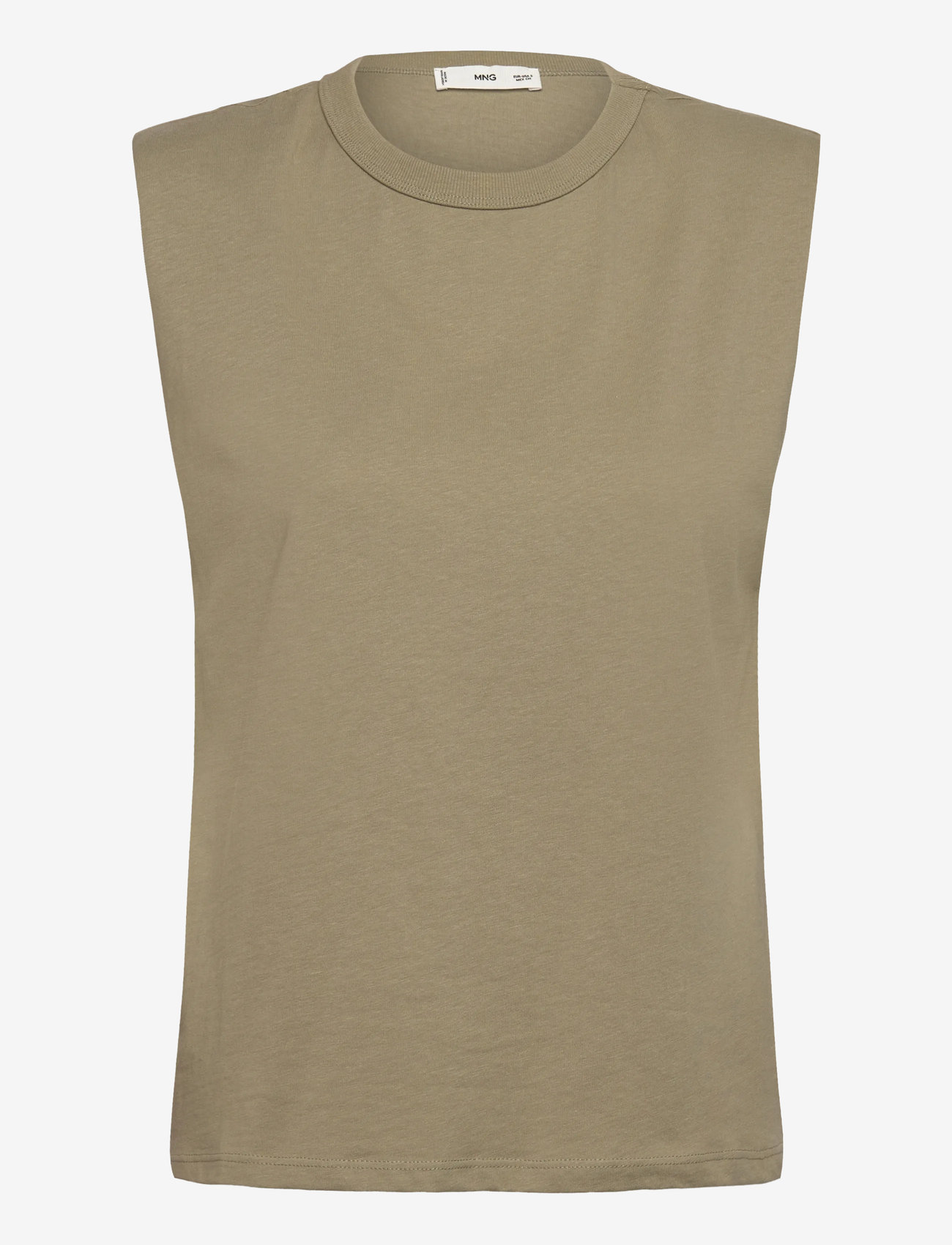 Mango - Short-sleeved cotton t-shirt - tanktops - beige - khaki - 1
