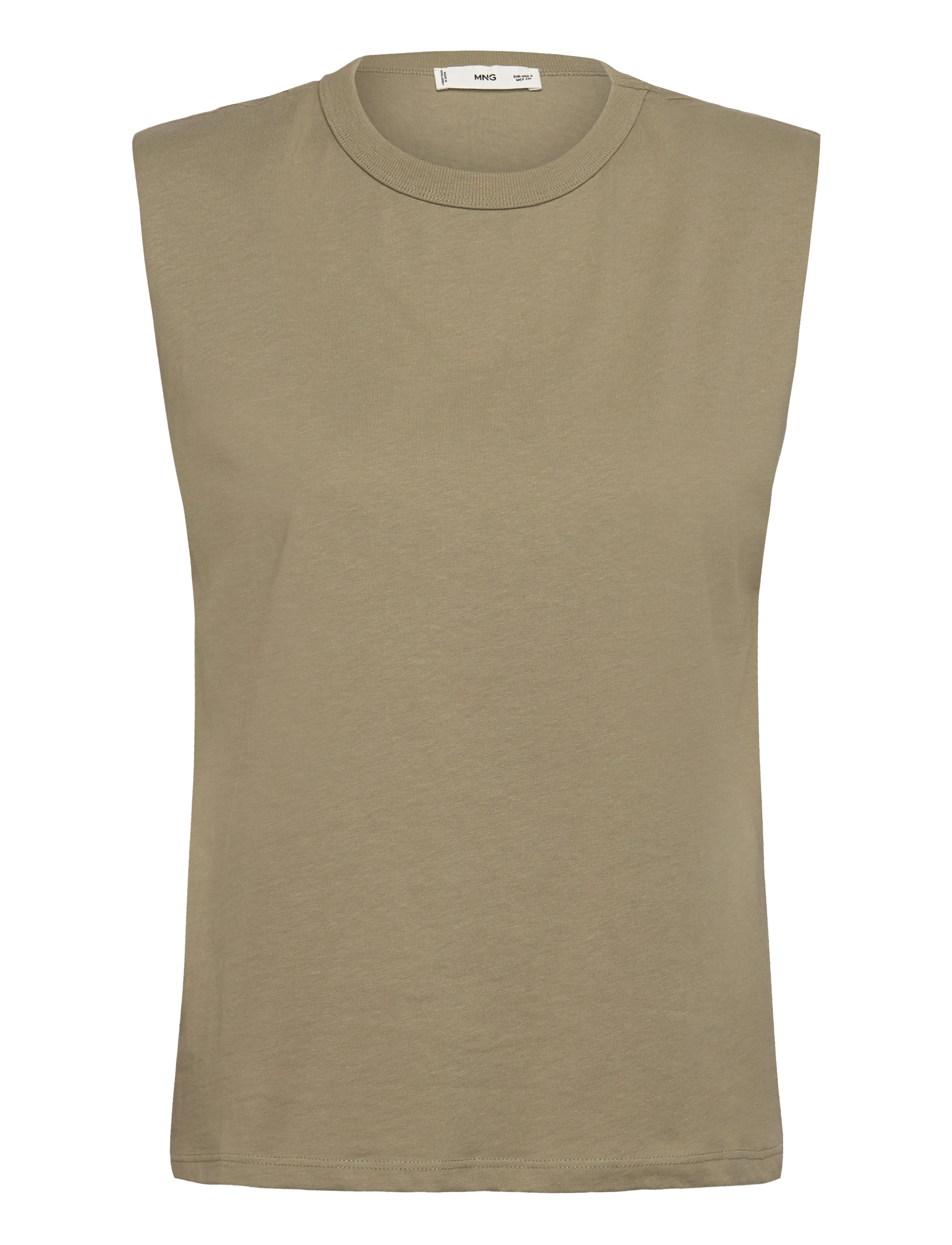 Mango Short-sleeved cotton t-shirt - Mango - BEIGE - KHAKI / yellow