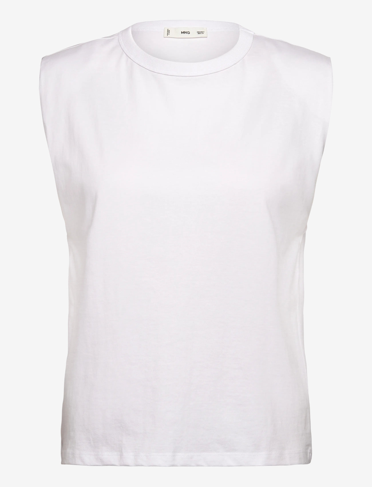 Mango - Short-sleeved cotton t-shirt - tanktops - white - 1
