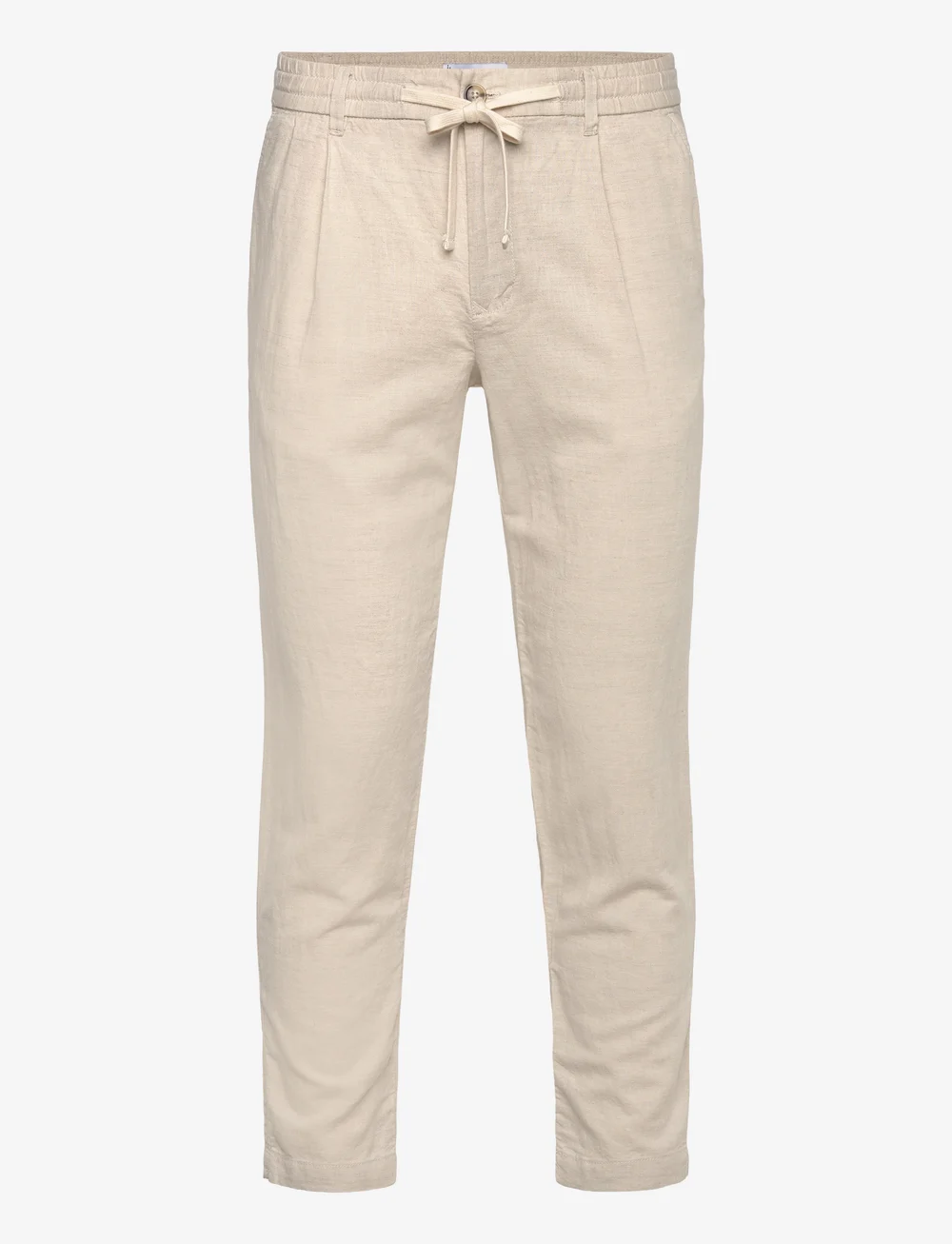 Mango - Slim-fit trousers with drawstring - leinenhosen - light beige - 0
