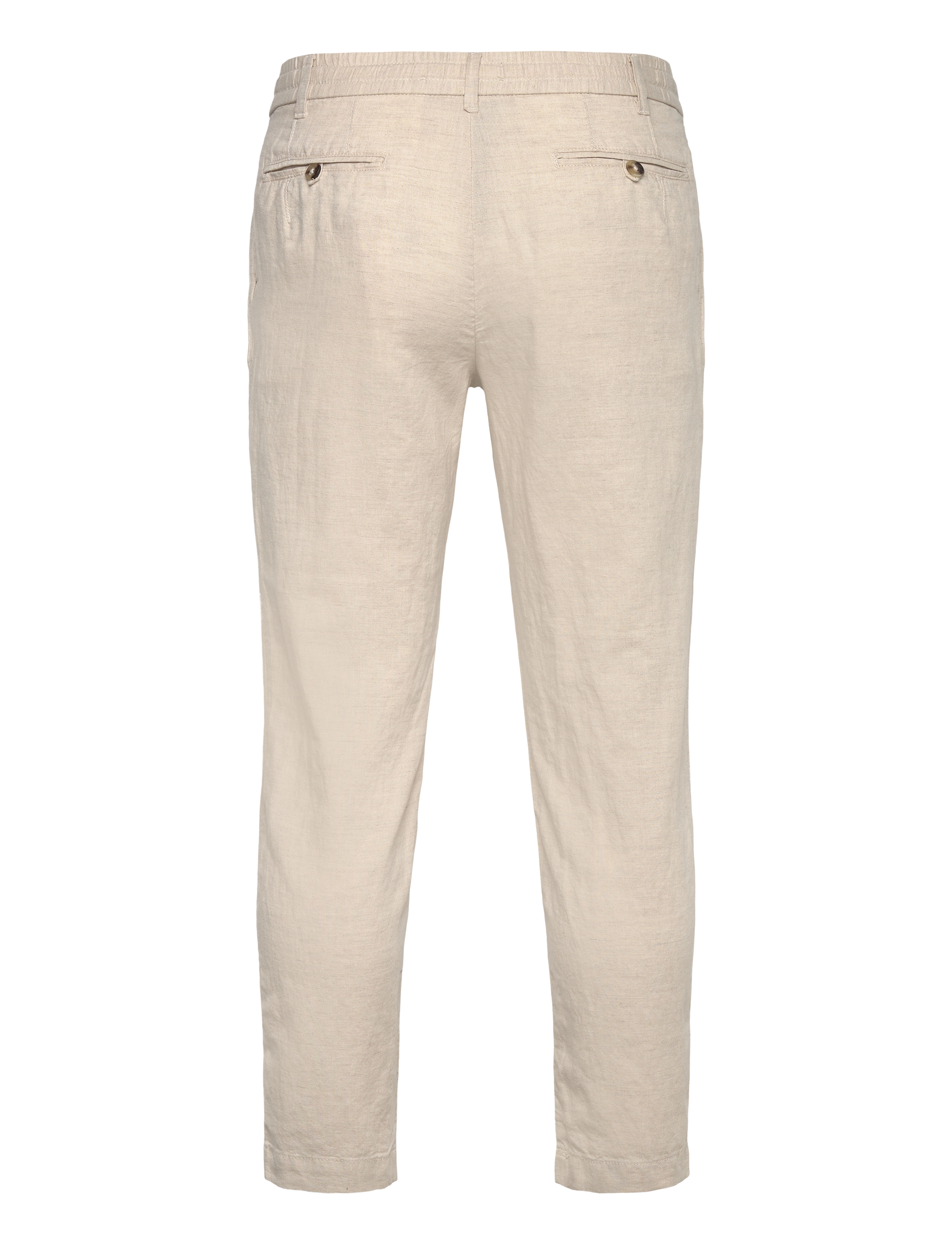Mango - Slim-fit trousers with drawstring - leinenhosen - light beige - 1