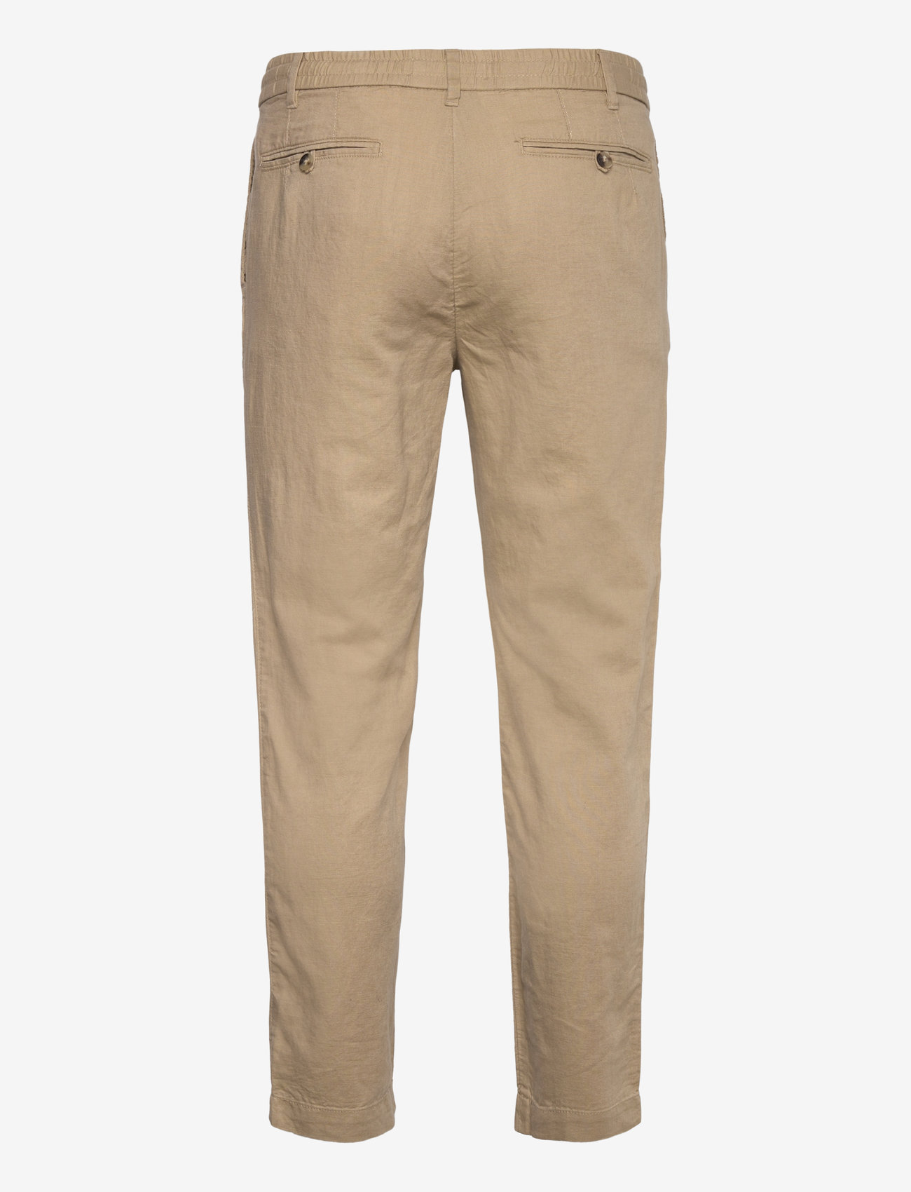 Mango - Slim-fit trousers with drawstring - pellavahousut - light beige - 1