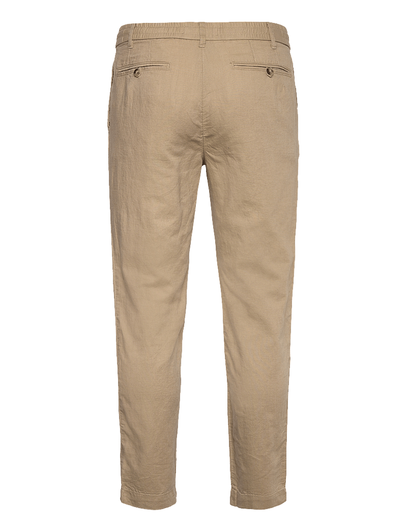 Mango - Slim-fit trousers with drawstring - pellavahousut - light beige - 1