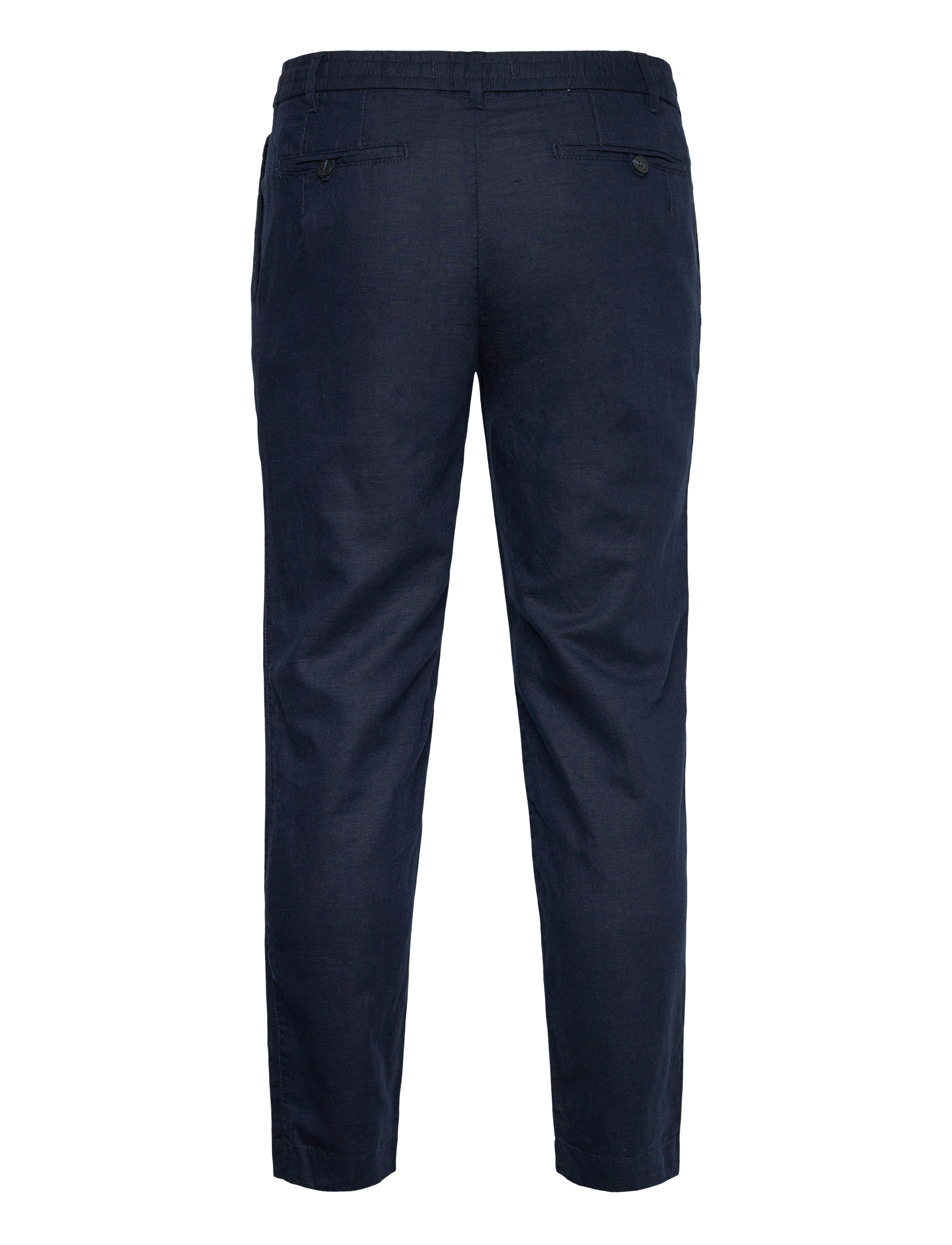 Mango - Slim-fit trousers with drawstring - hørbukser - navy - 1