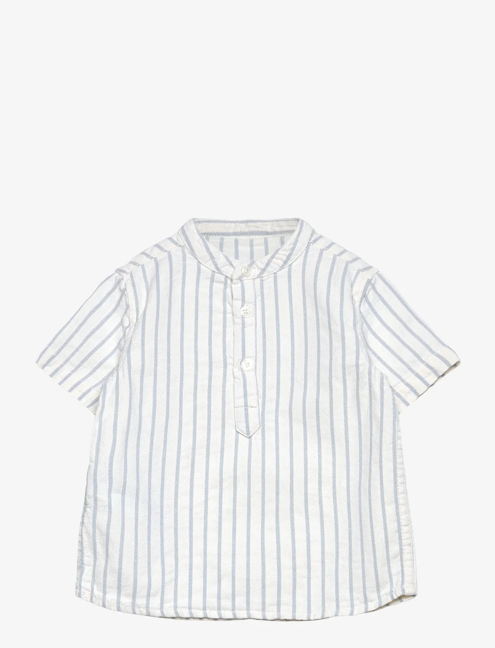 Mango - Striped Mao collar shirt - kortärmade skjortor - natural white - 0