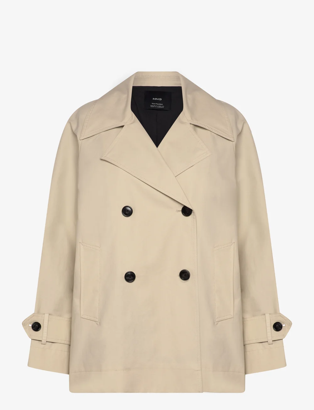 Mango - Short double-breasted trench coat - utility-jakker - lt pastel grey - 0