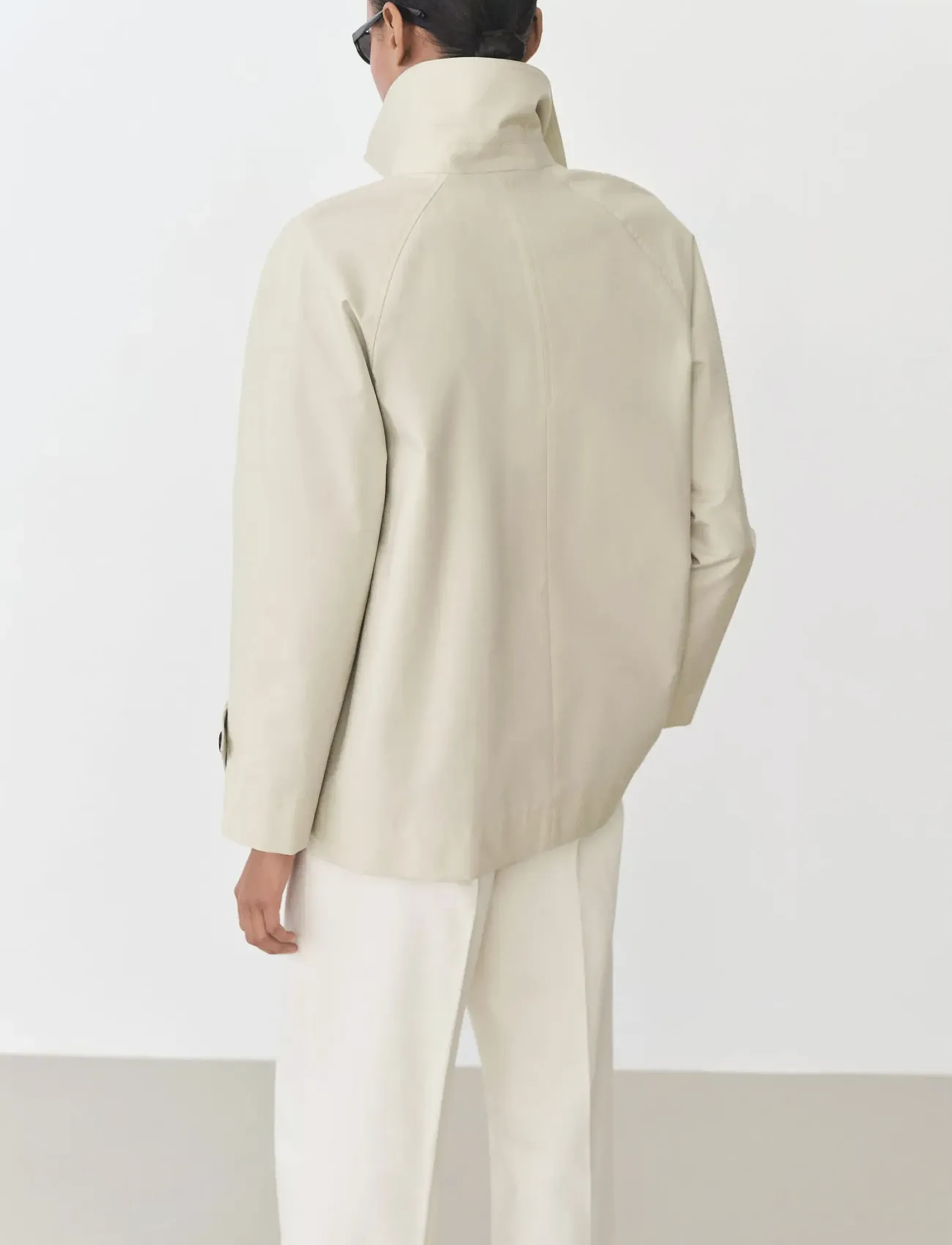 Mango - Short double-breasted trench coat - lt pastel grey - 2