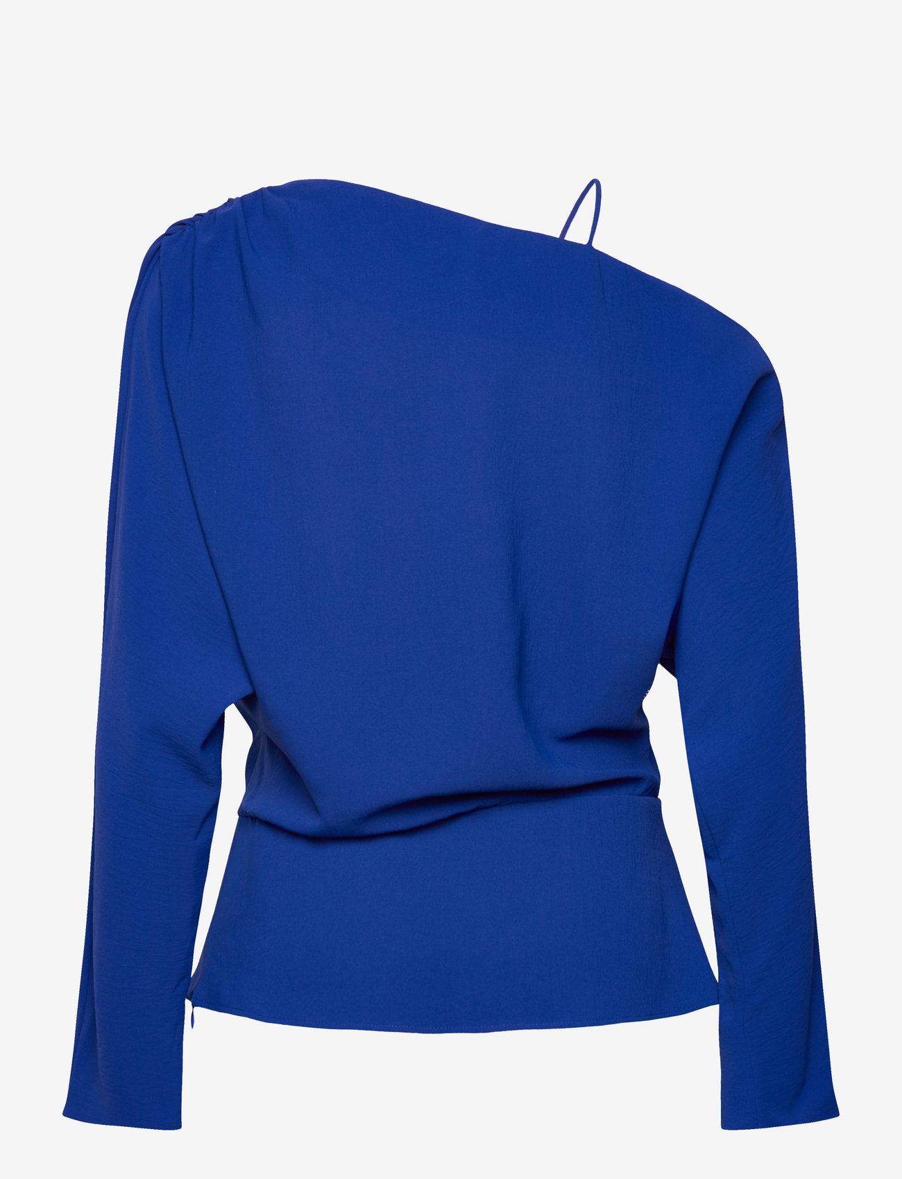 Mango - Asymmetrical gathered blouse - langærmede bluser - bright blue - 1