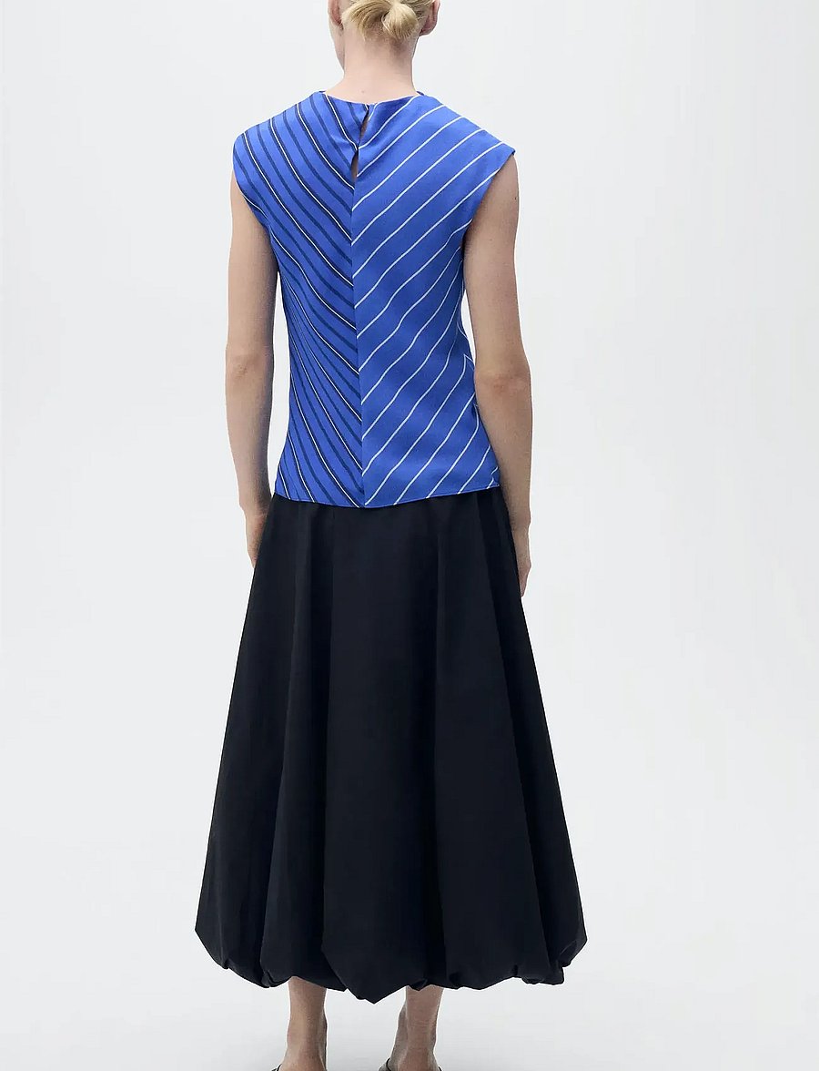 Mango - Combined striped blouse - Ærmeløse bluser - medium blue - 3