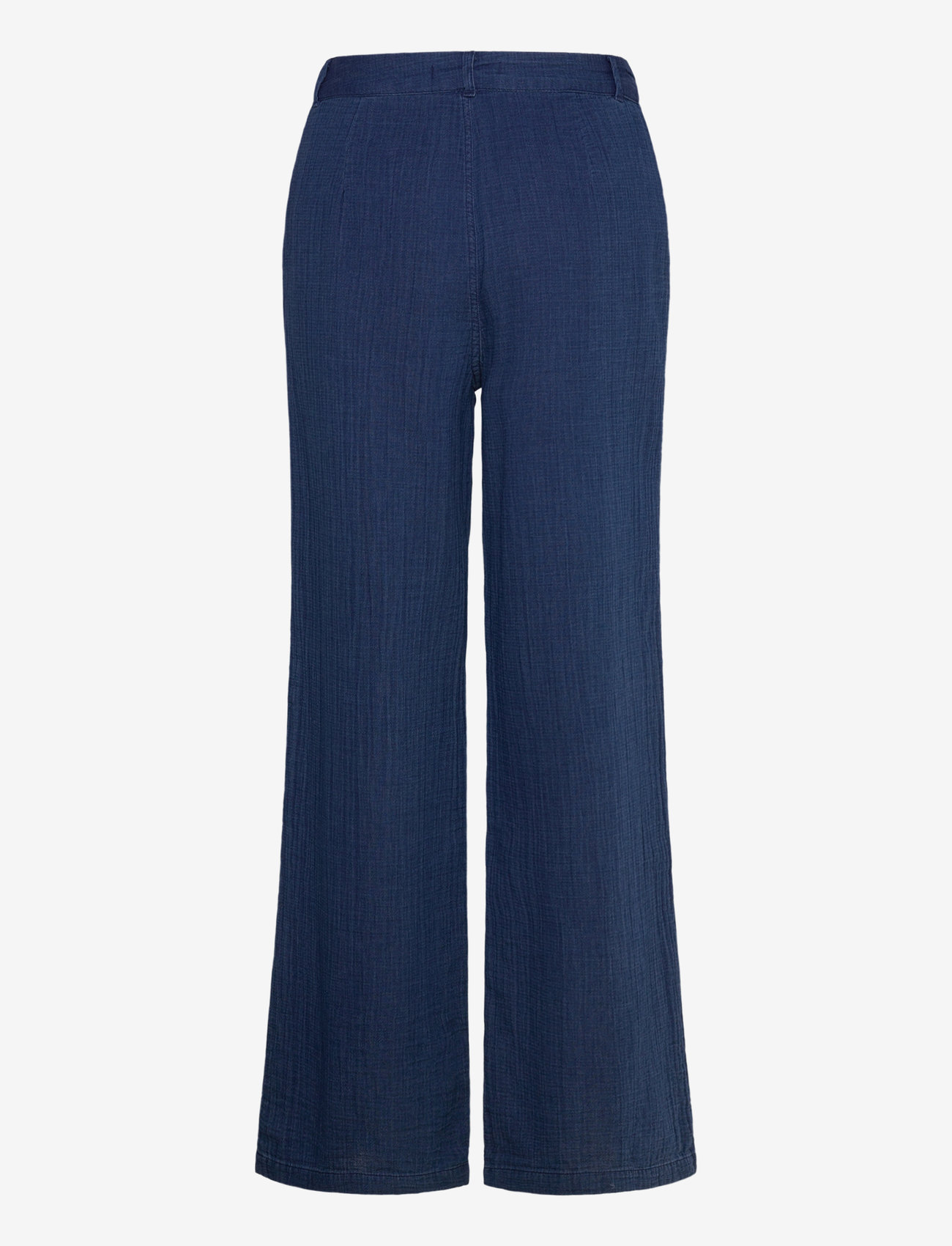 Mango - High-waisted denim flowy trousers - hosen mit weitem bein - dark blue - 2