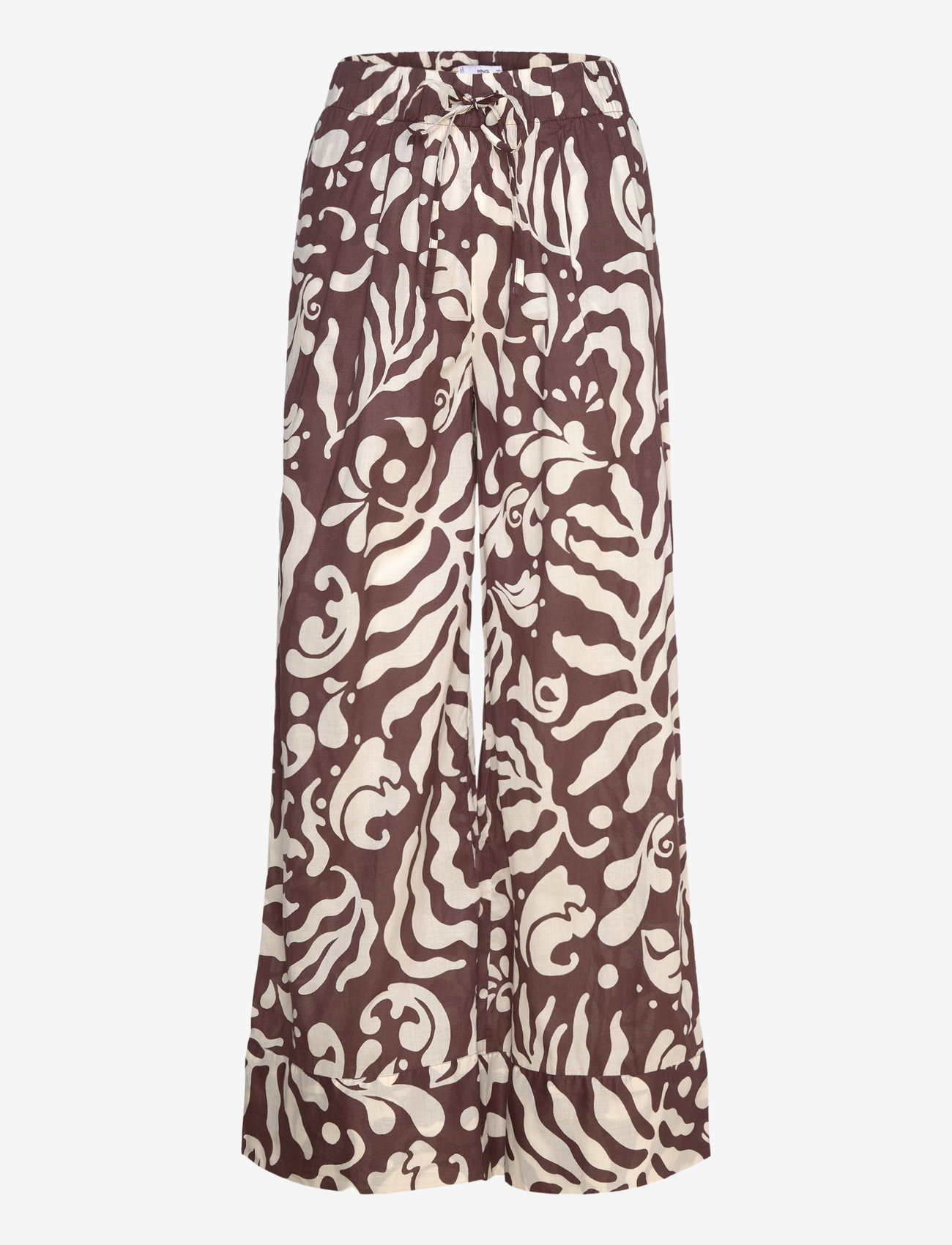 Mango - Printed cotton trousers - festklær til outlet-priser - brown - 1