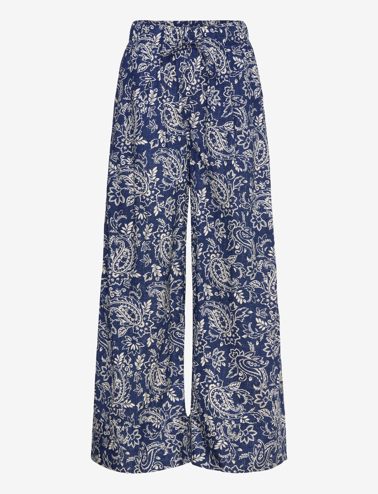 Mango - Printed cotton trousers - vide bukser - medium blue - 1