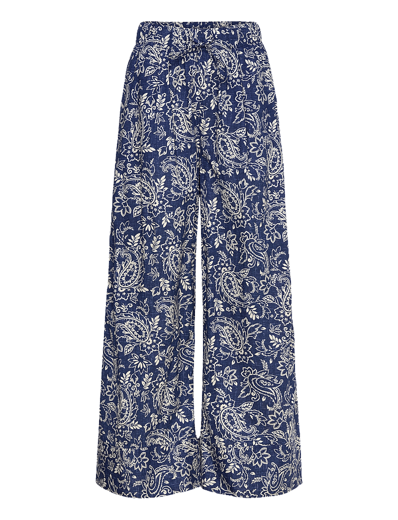 Mango - Printed cotton trousers - vida byxor - medium blue - 1