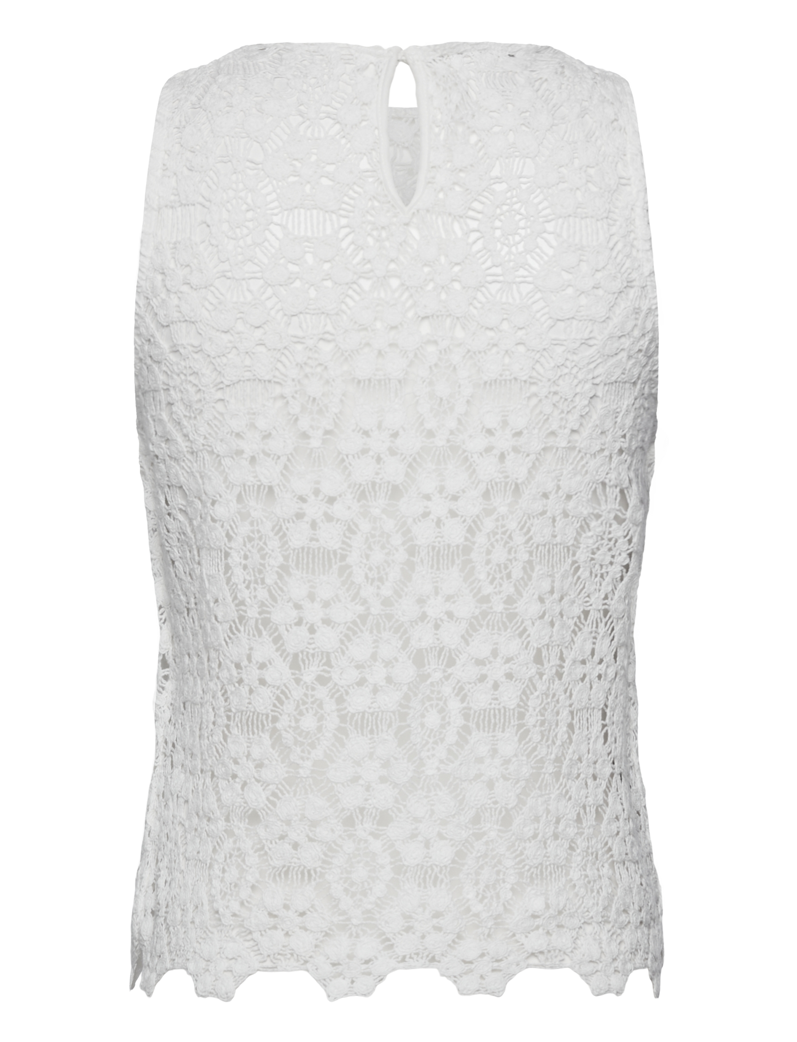 Mango - Straight-fit crochet top - natural white - 2