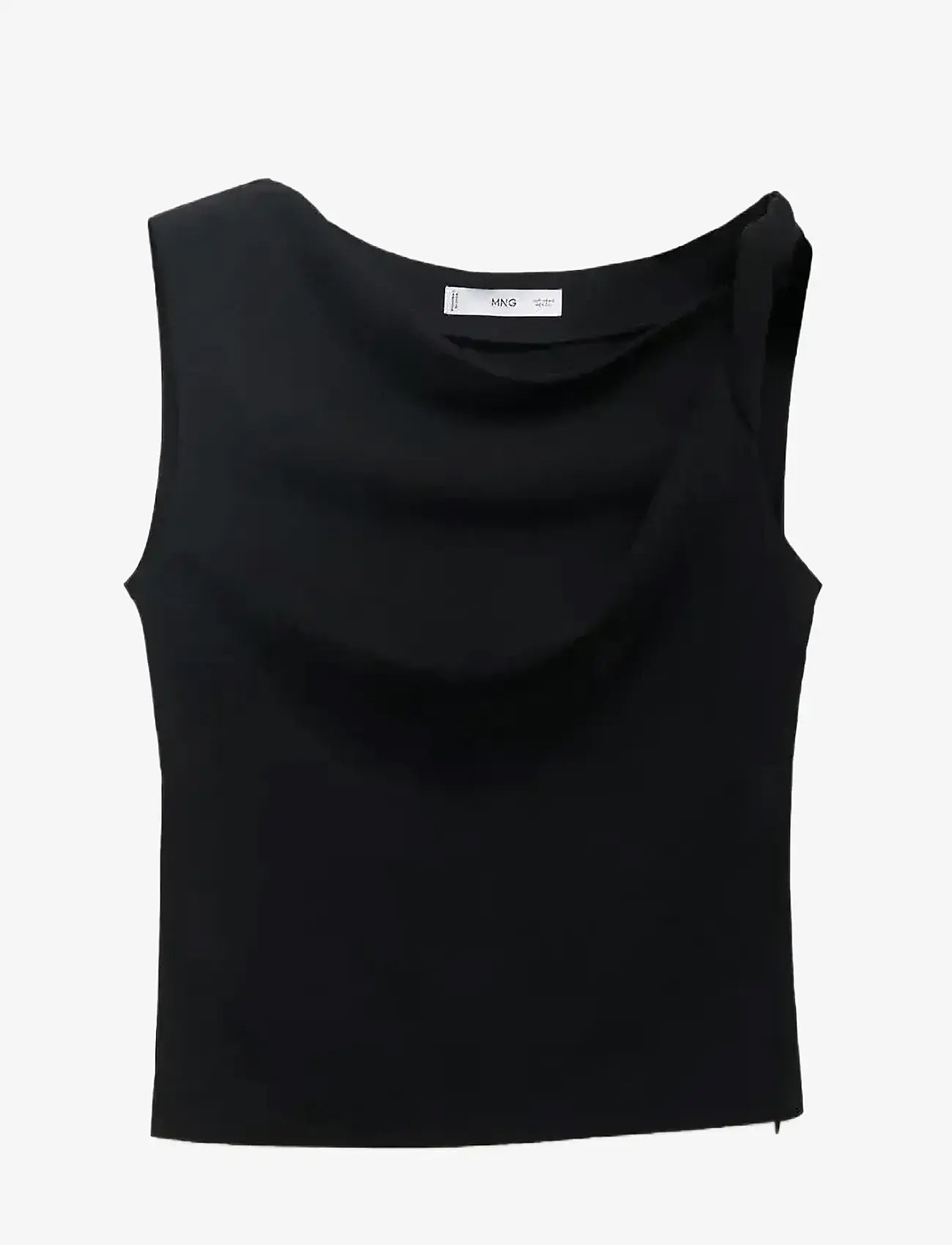Mango - Asymmetrical draped top with straps - lägsta priserna - black - 0
