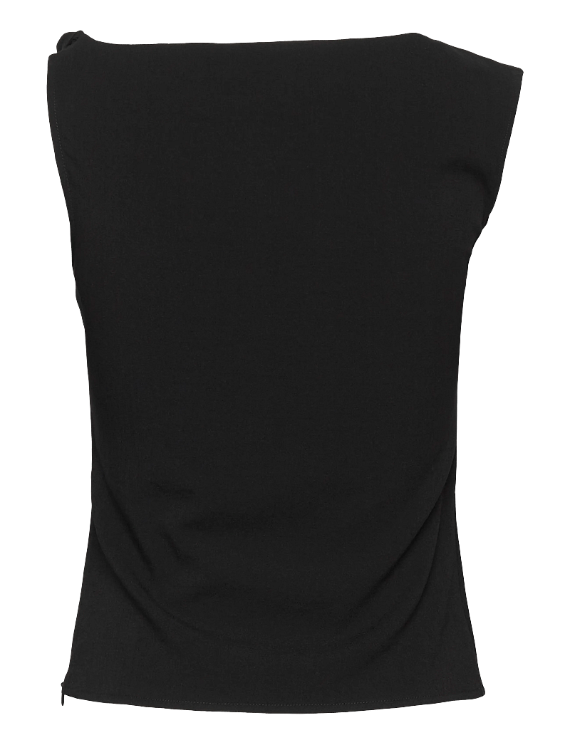 Mango - Asymmetrical draped top with straps - Ärmellose tops - black - 2