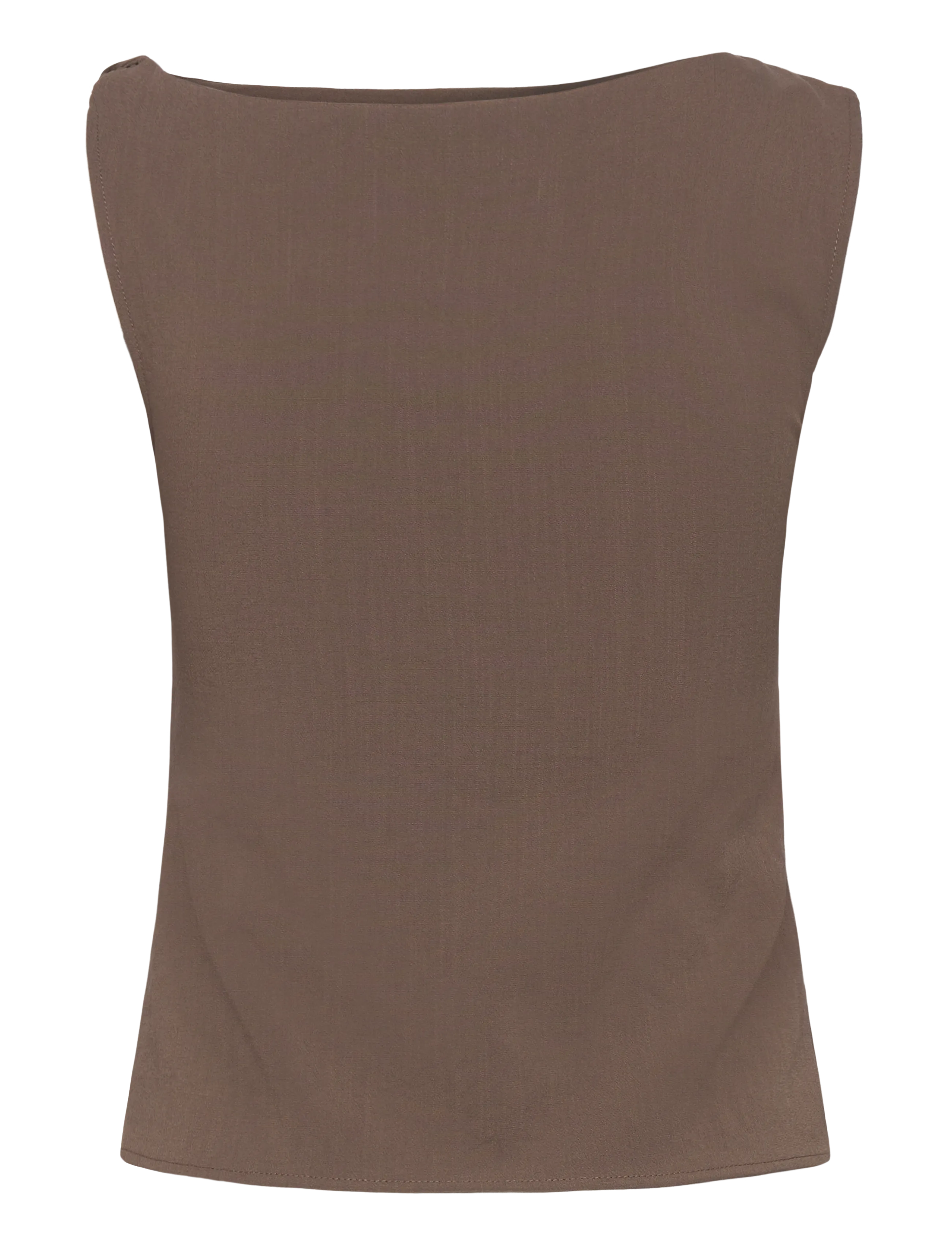 Mango - Asymmetrical draped top with straps - tanktops - brown - 2