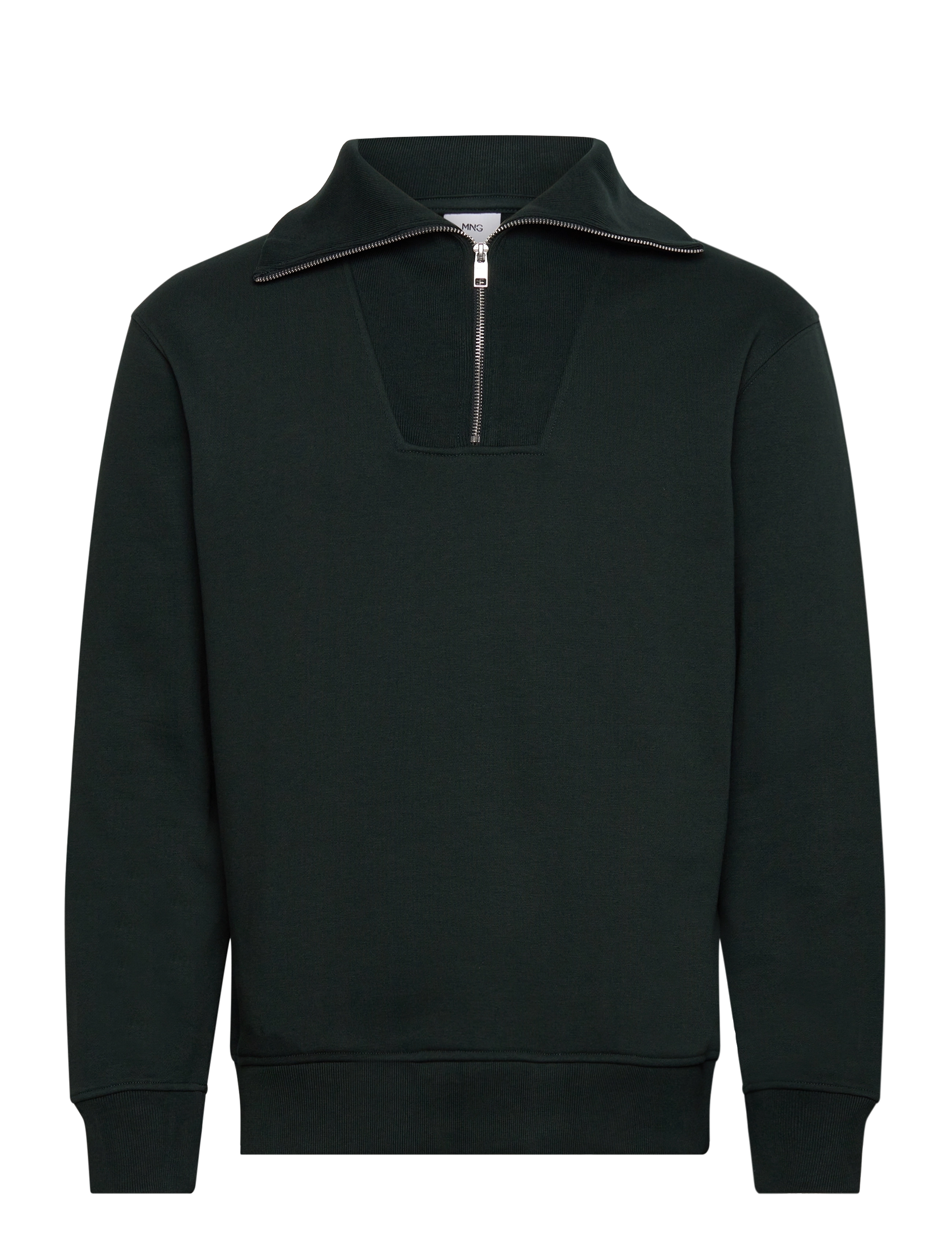 Mango Regular-Fit Zip-Neck Sweatshirt, S, Sweatshirts & Hoodies, Khakigrün - Sweatshirts, Männerswear