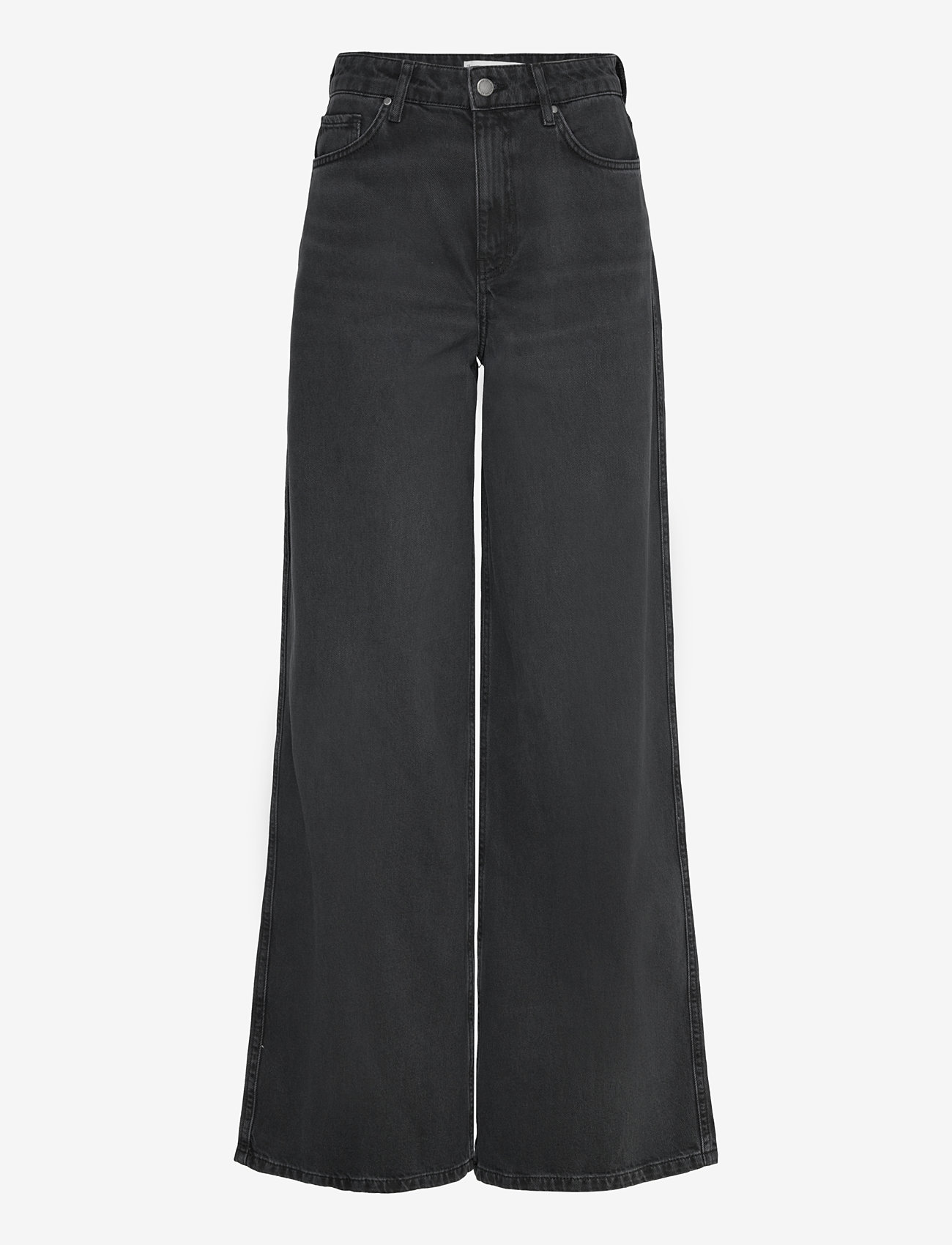 Mango - High-waisted wide-leg jeans - open grey - 0