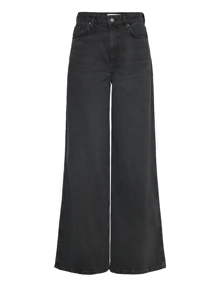 Mango - High-waisted wide-leg jeans - brede jeans - open grey - 1