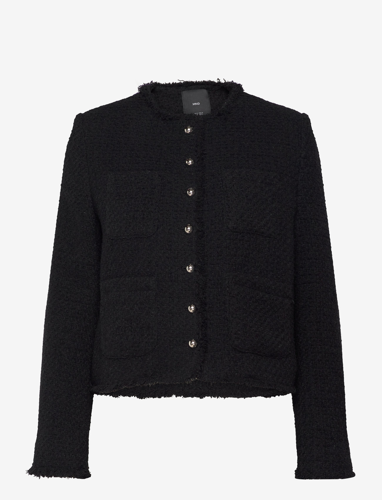 Mango - Tweed jacket with jewel buttons - black - 0