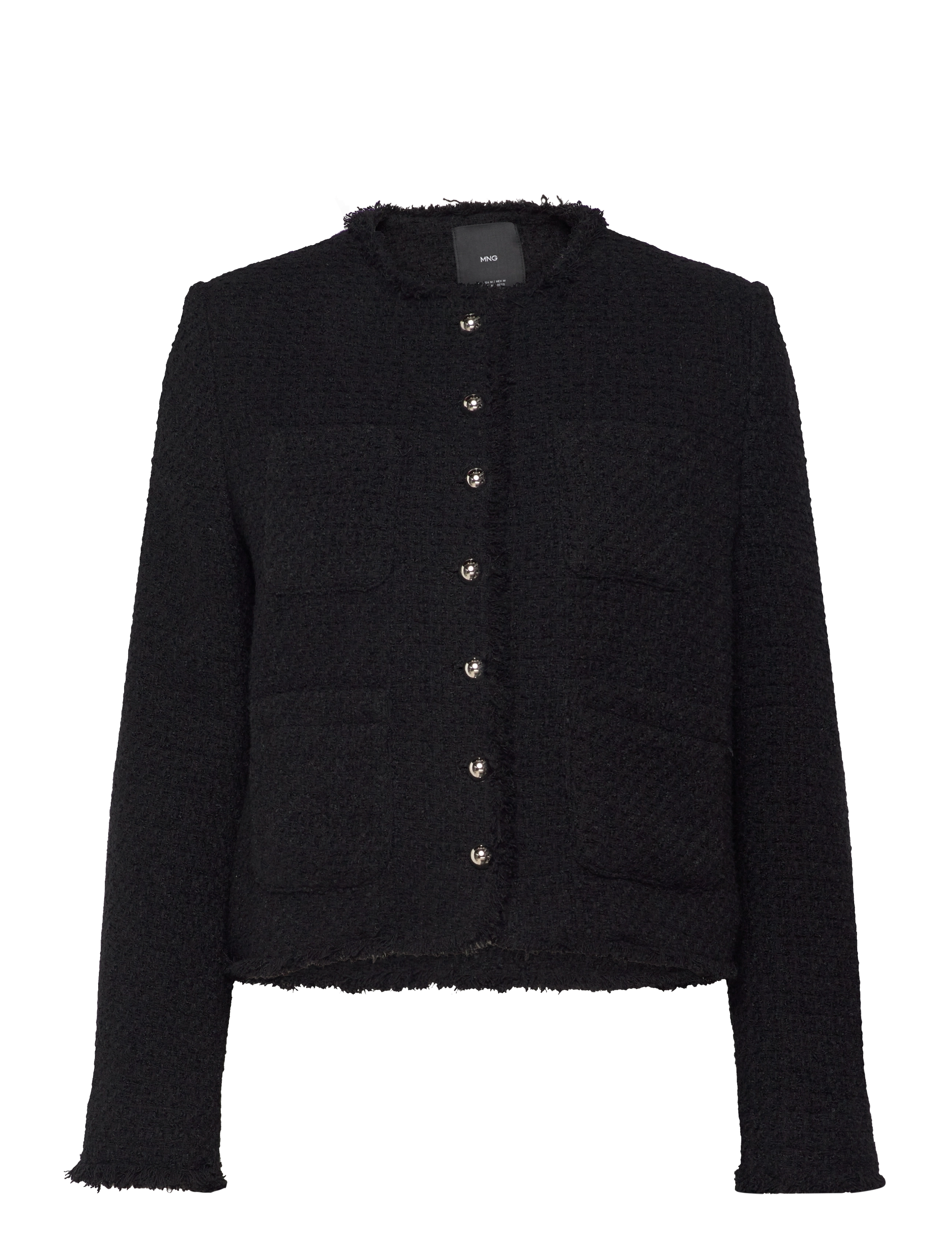 Mango Tweed jacket with jewel buttons - Bouclé - BLACK / black