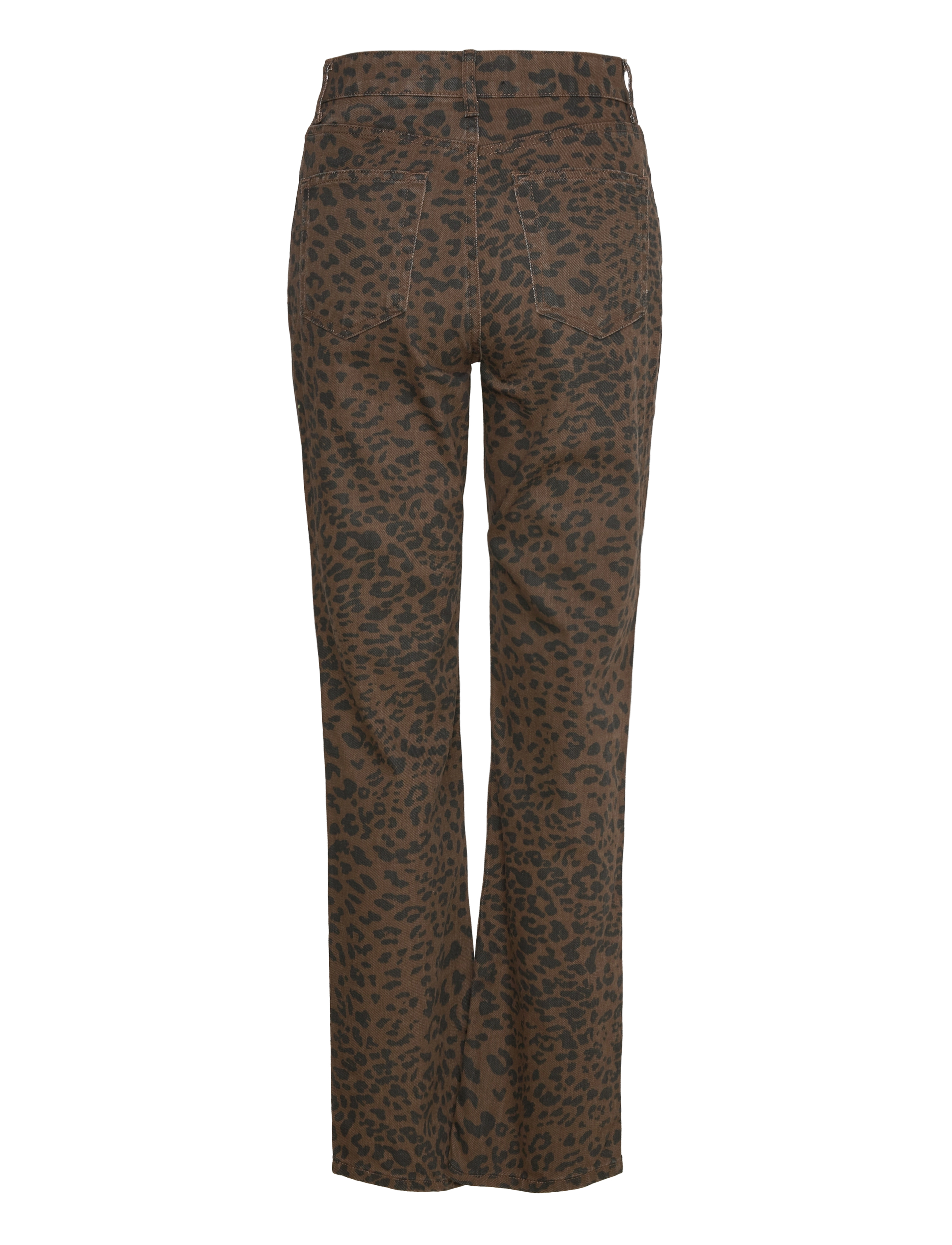 Mango - Leopard-print straight jeans - straight jeans - dark brown - 2